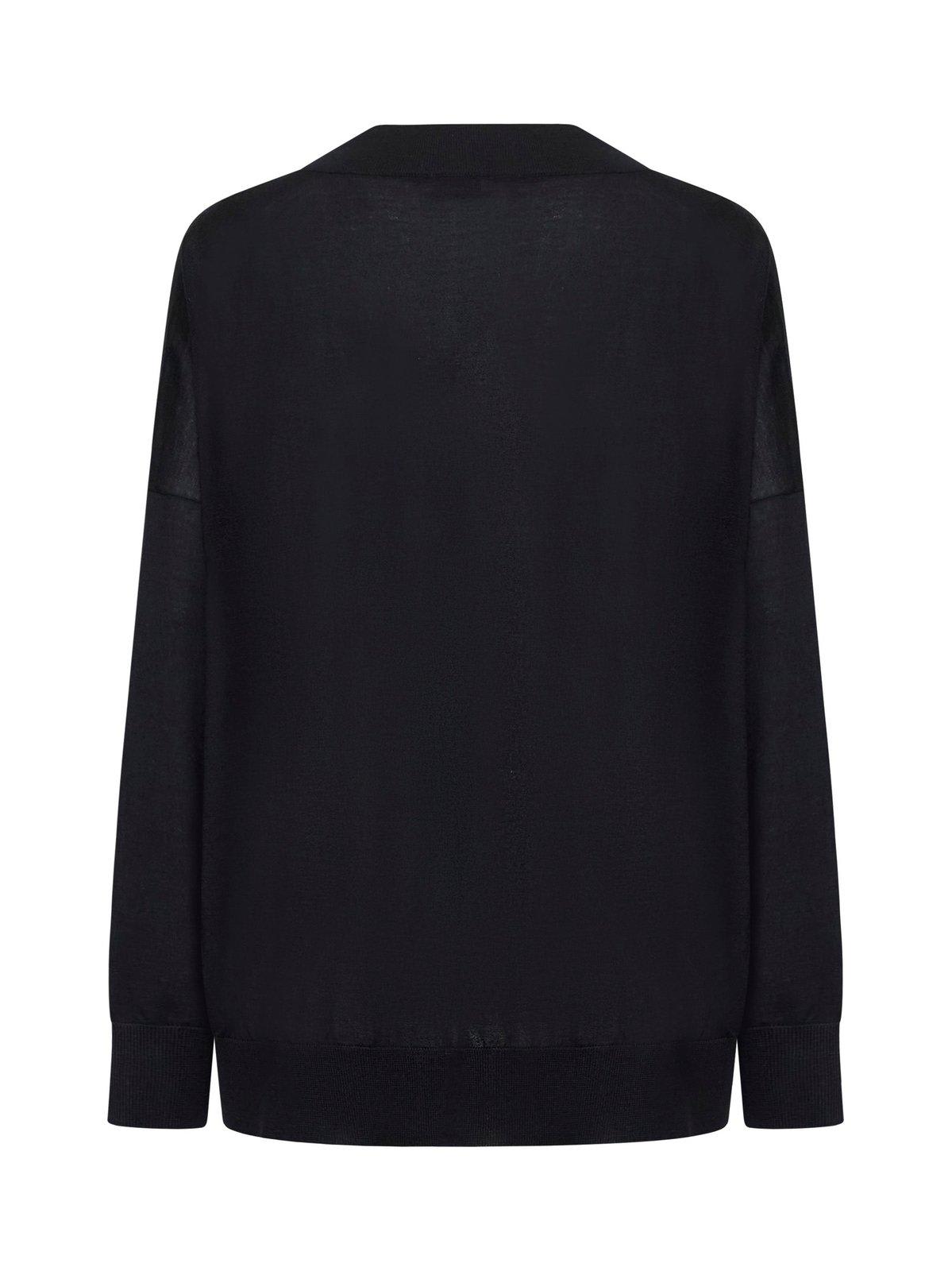 Shop Brunello Cucinelli V-neck Knit Sweater In Black