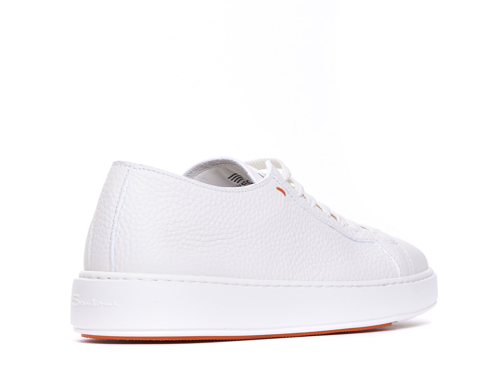 Shop Santoni Bottled Leather Sneakers In White