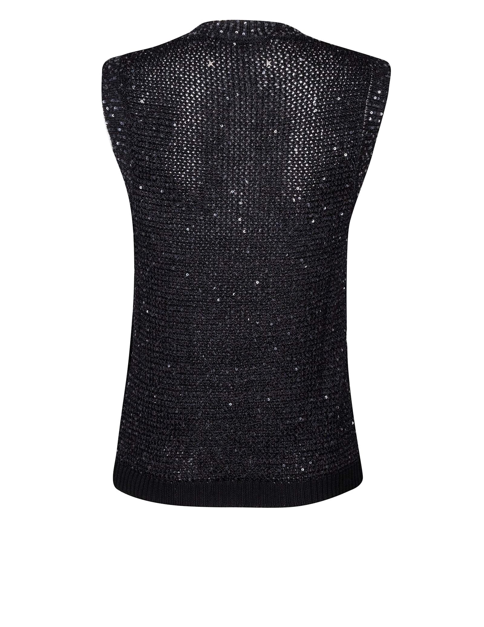 Shop Golden Goose Sequined Knit Vest In Black