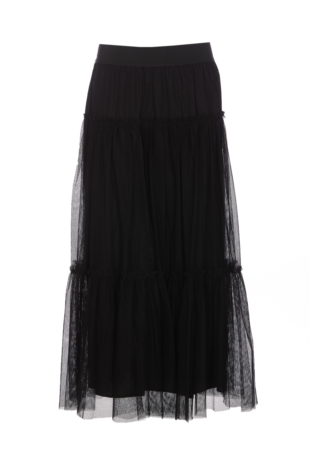 Shop Twinset Tulle Maxi Skirt In Black