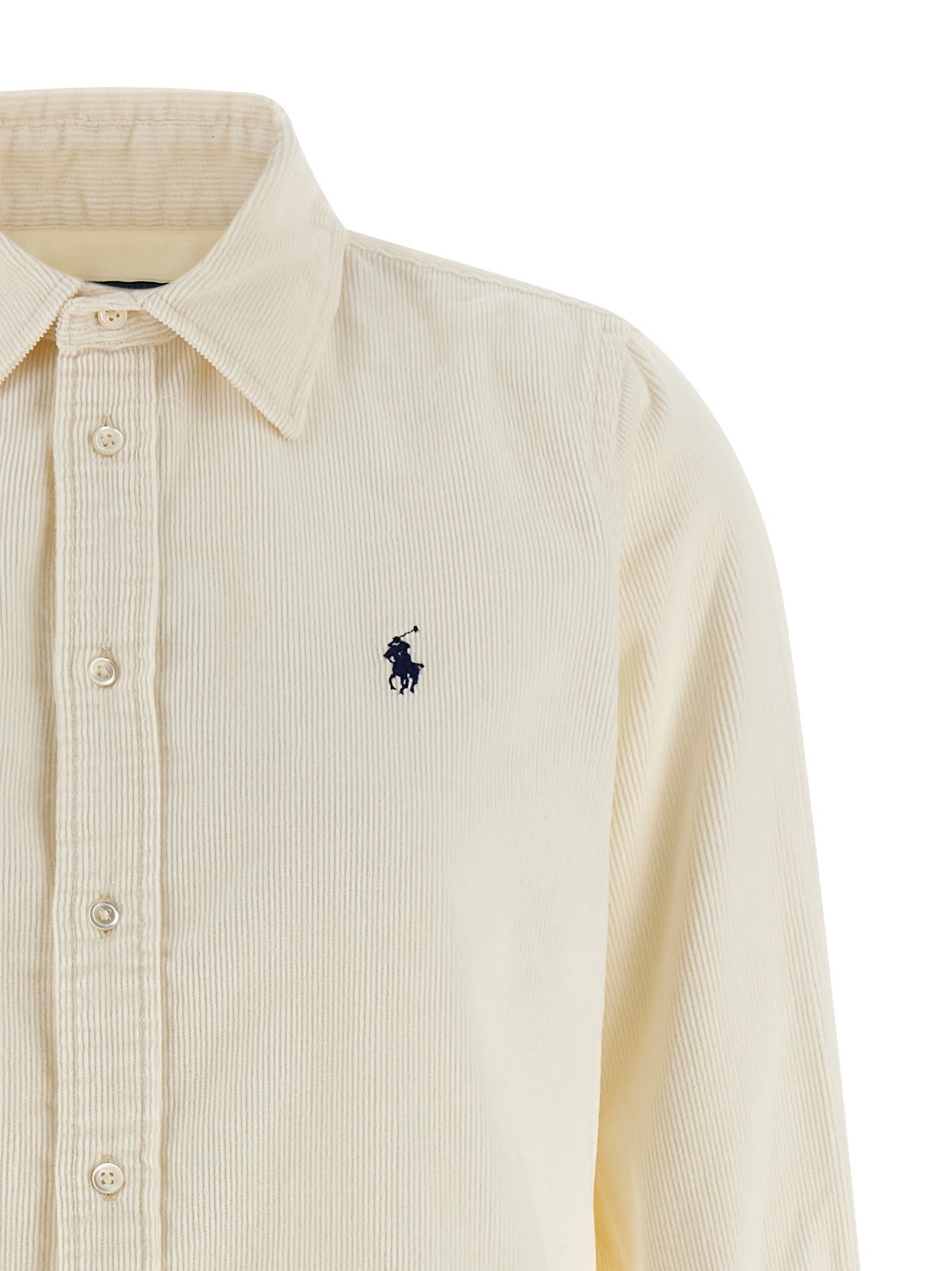 Polo Ralph Lauren Corduroy Shirt Shirt And Blouse Beige In Neutral