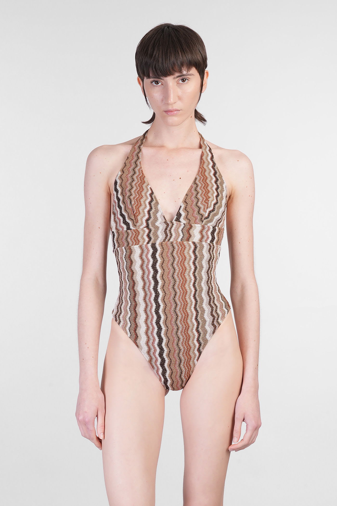 Mc2 Saint Barth Marylin Beachwear In Brown Polyester In Brown