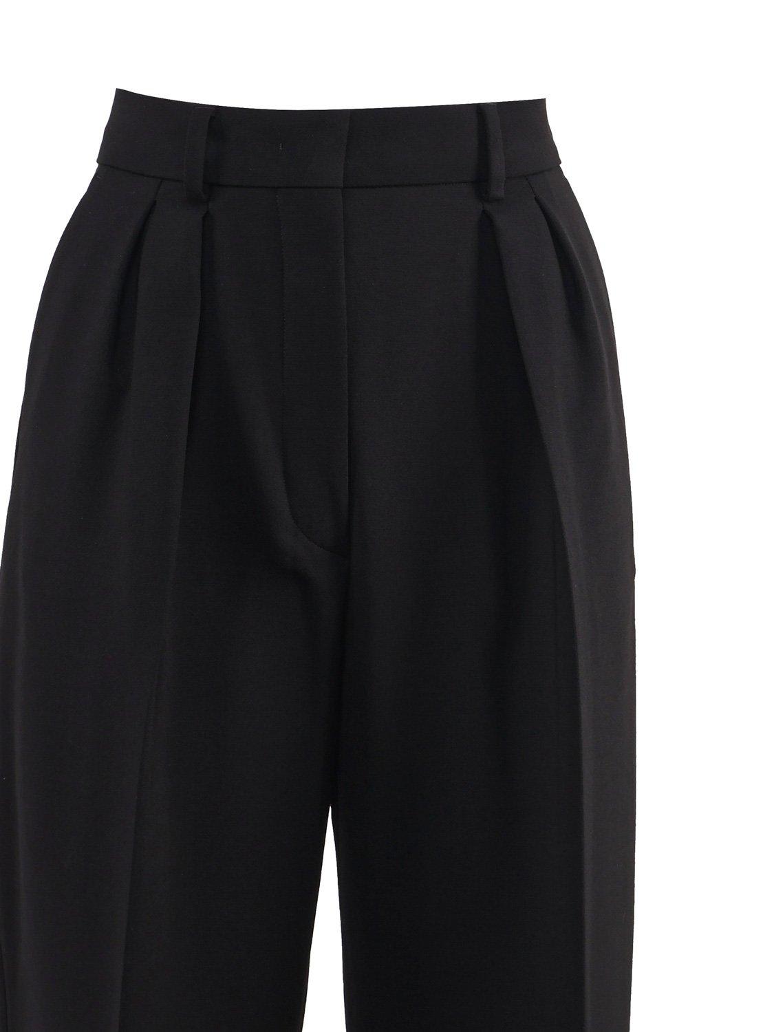 Shop Sportmax High Waist Straight Leg Trousers In Black