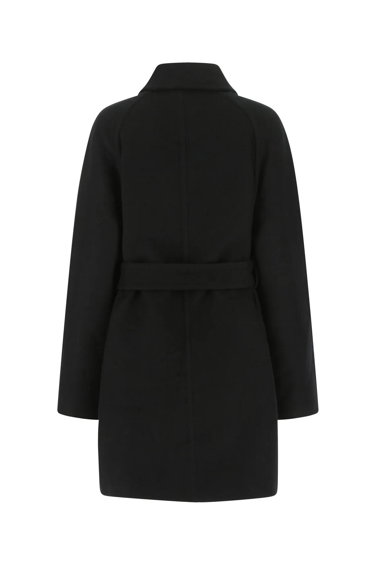 Shop Givenchy Black Wool Blend Coat