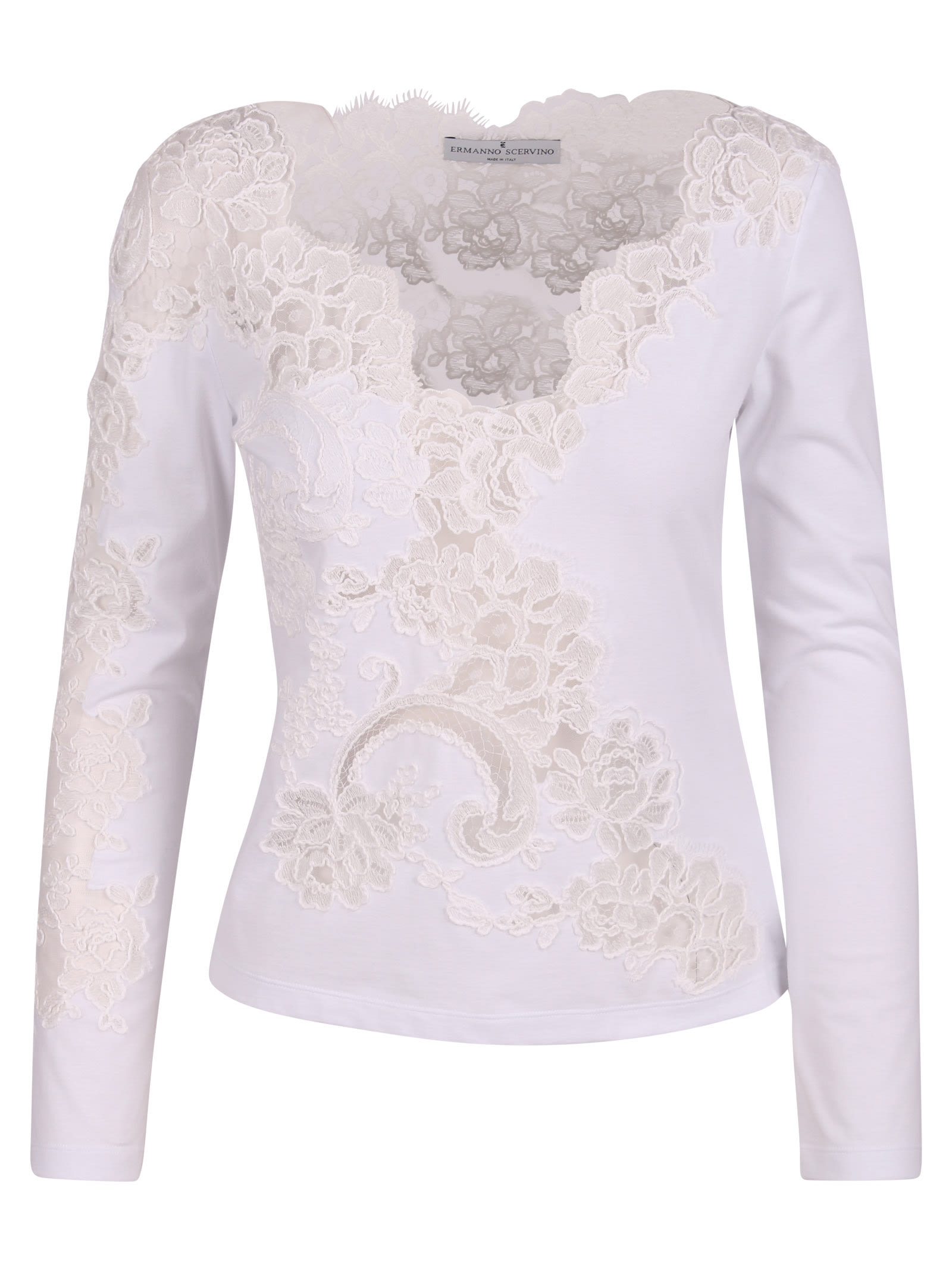 Ermanno Scervino Tight-fitting Lace Decorations T-shirt