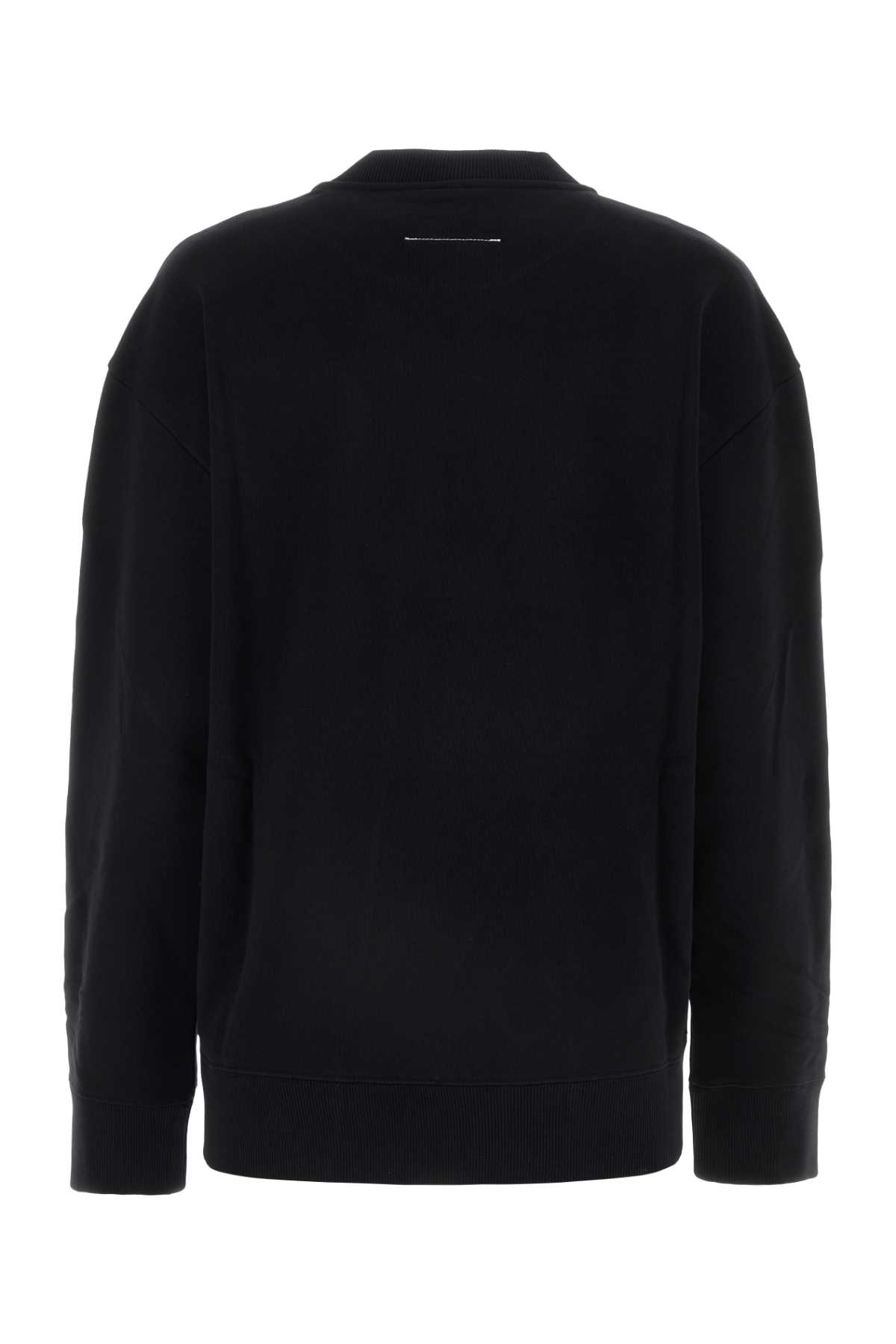 Shop Mm6 Maison Margiela Black Cotton Sweatshirt In 900