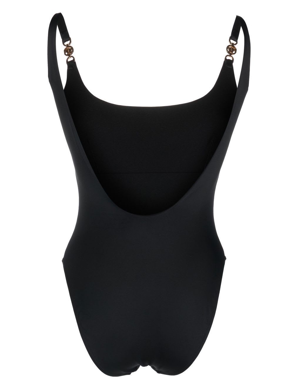 Shop Versace Swim One-piece Greek Chain In Black