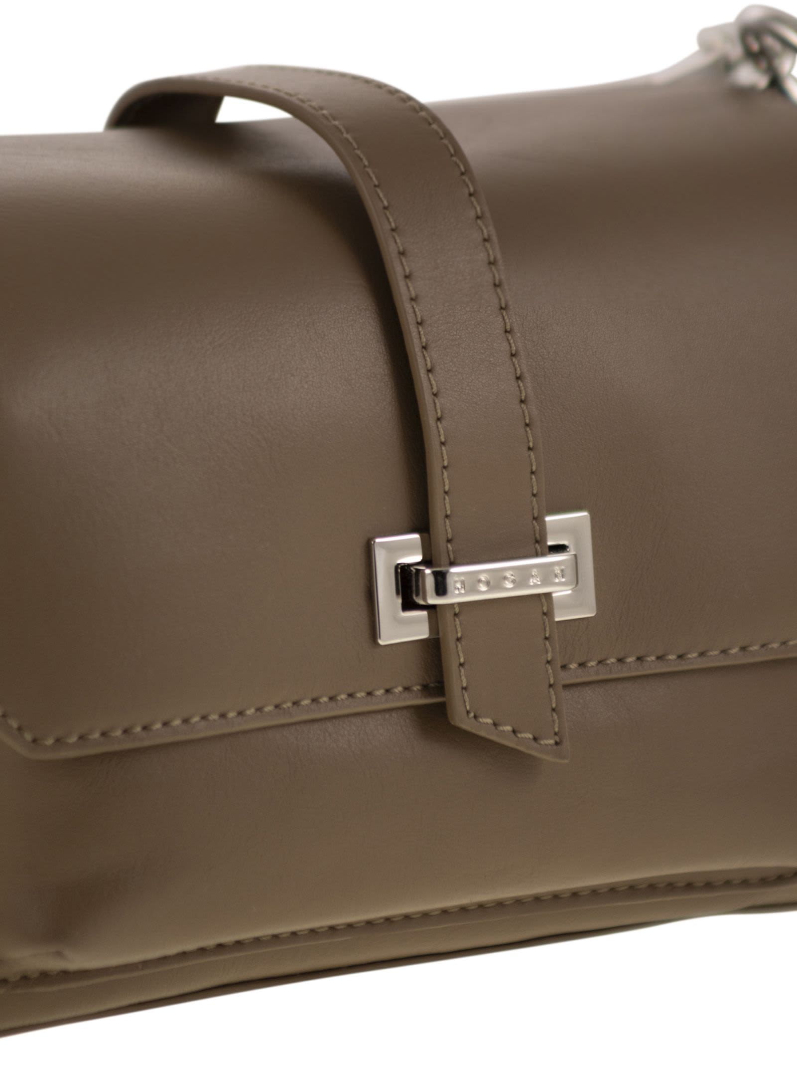 Hogan Small Leather Flap Bag In Sand