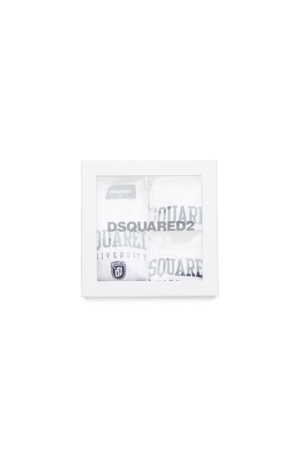 Shop Dsquared2 Logo Printed Babygrow Set In White