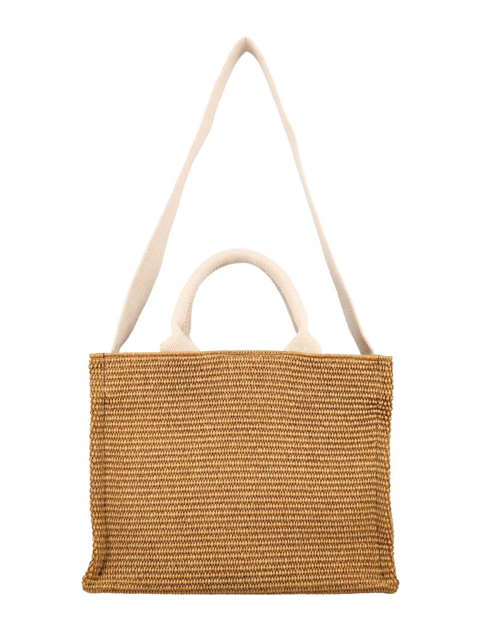 Shop Marni Small Raffia Tote Bag In Raw Sienna