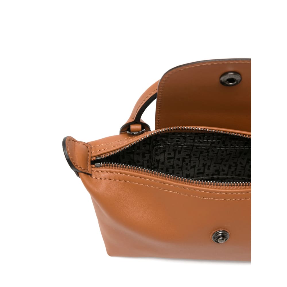 Longchamp Le Pilage Xtra Brown Medium Shoulder Strap With Removable Shoulder Strap And Embossed Lgoo On The Fr In Brown