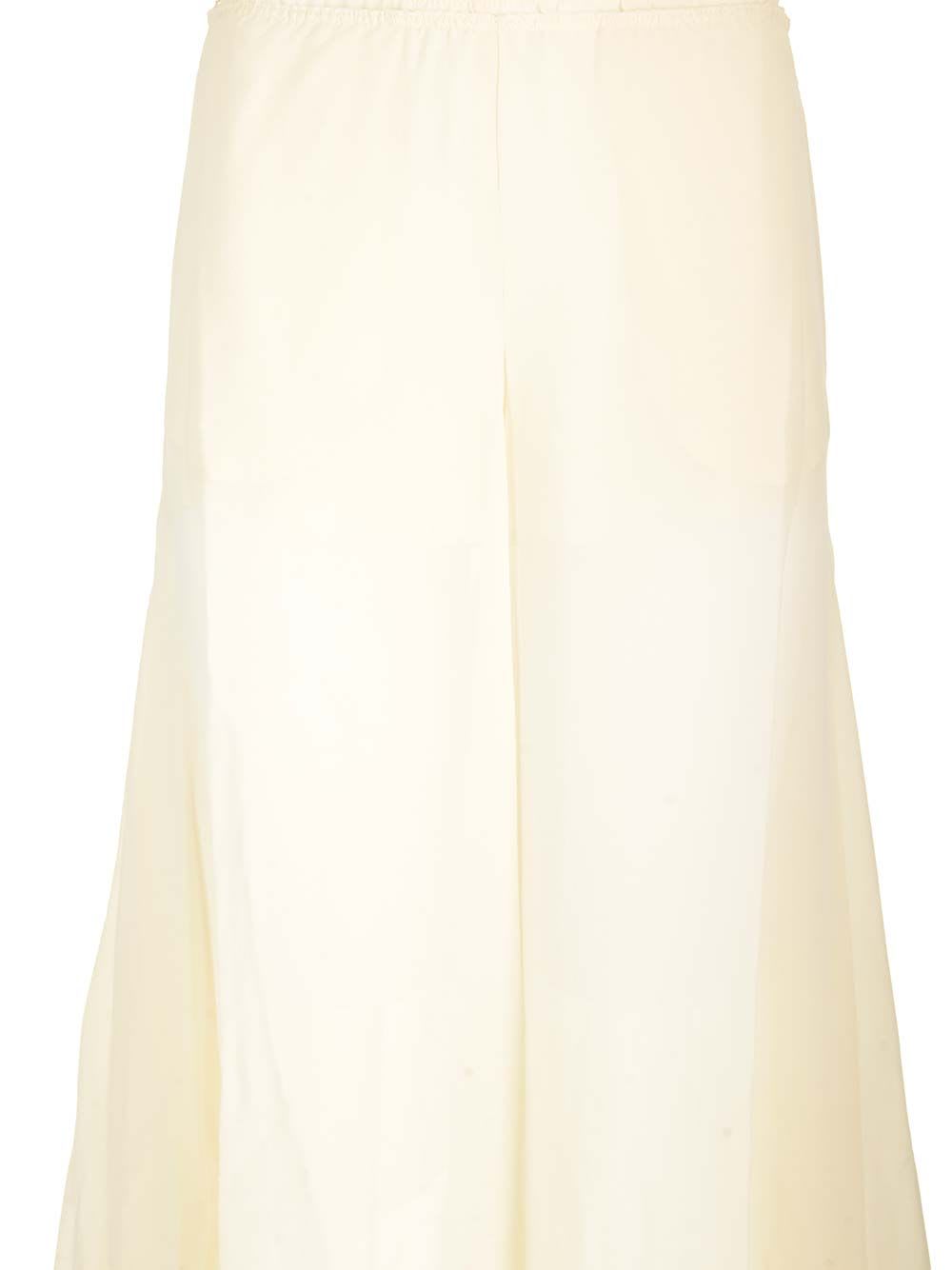 Shop Chloé Flowing Silk Georgette Trousers In White