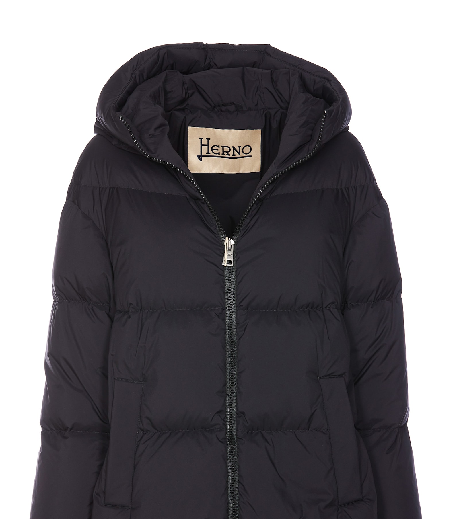 Shop Herno A-shape Down Jacket In Black