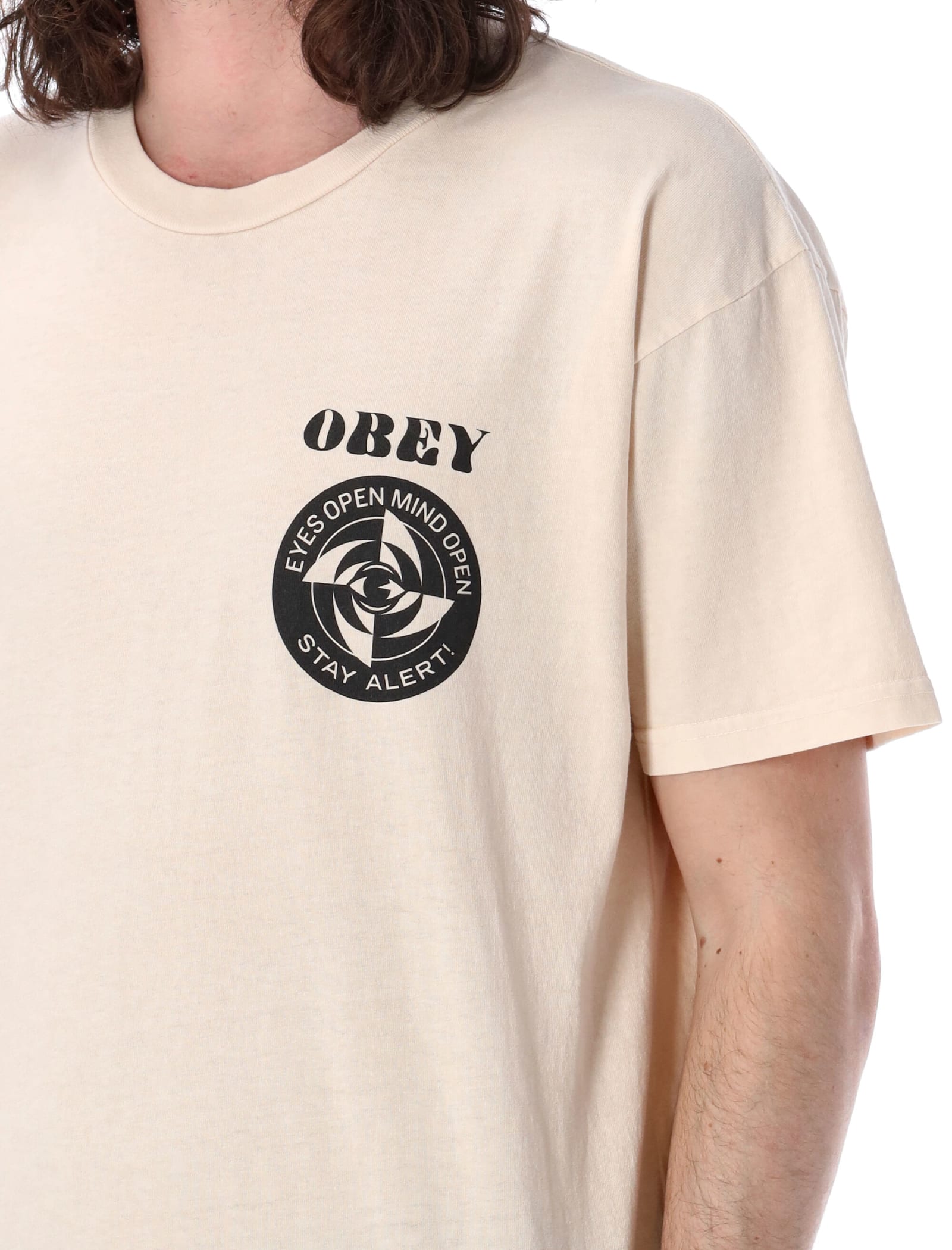 Shop Obey Saty Alert Pigment T-shirt In Pigment Sago
