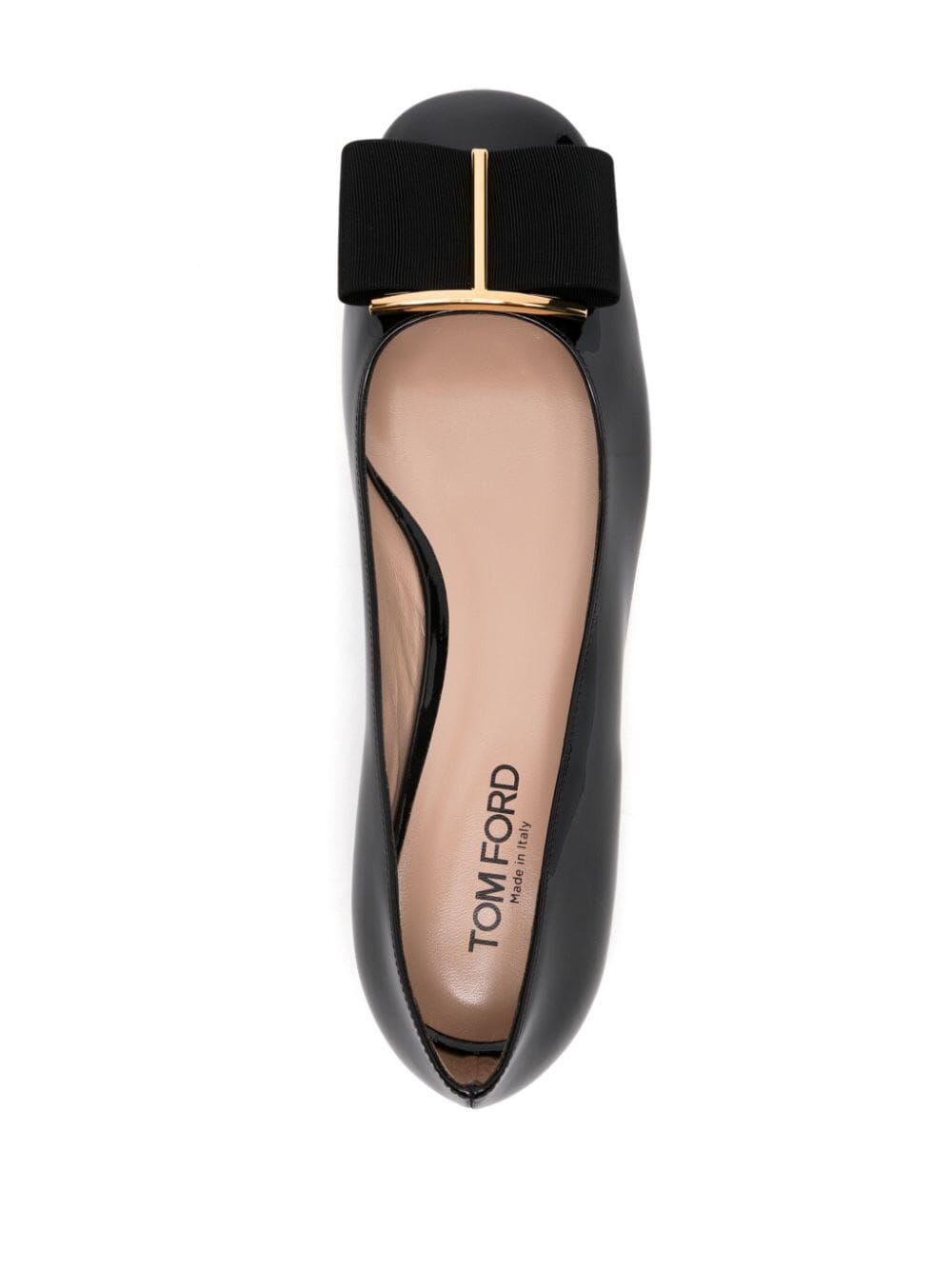 Shop Tom Ford Patent Leather + Gros Grain Ballerina In Black