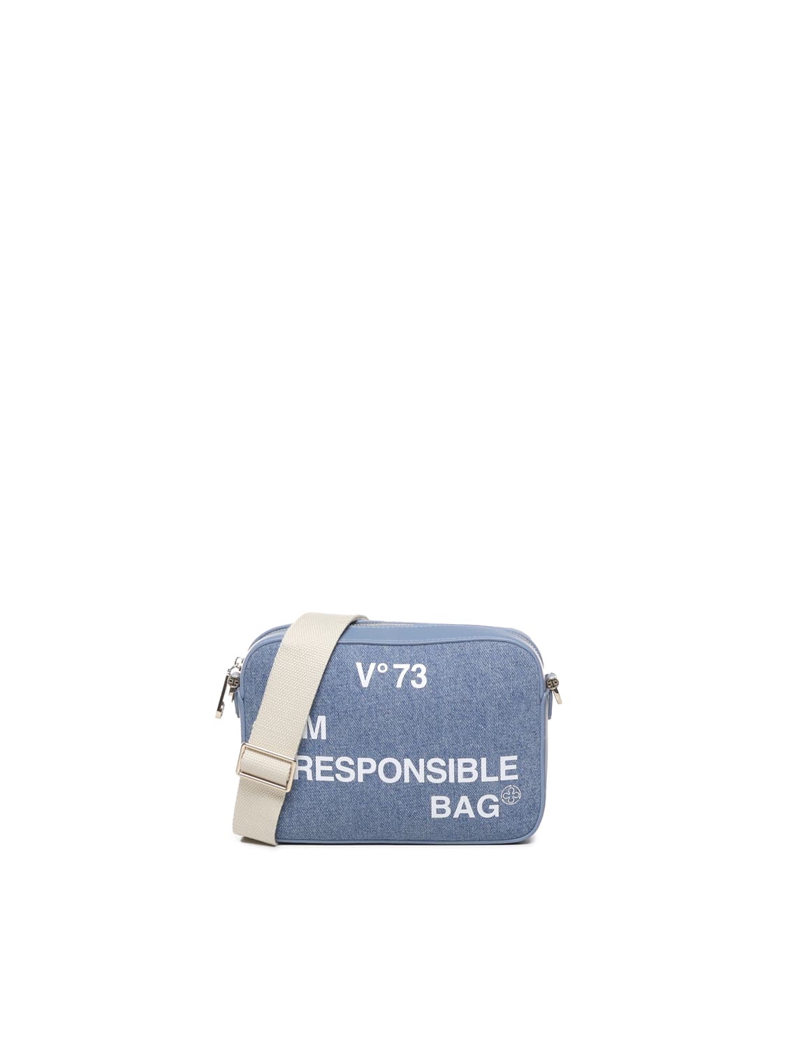 V73 Responsibility Logo-print Shoulder Bag In Denim