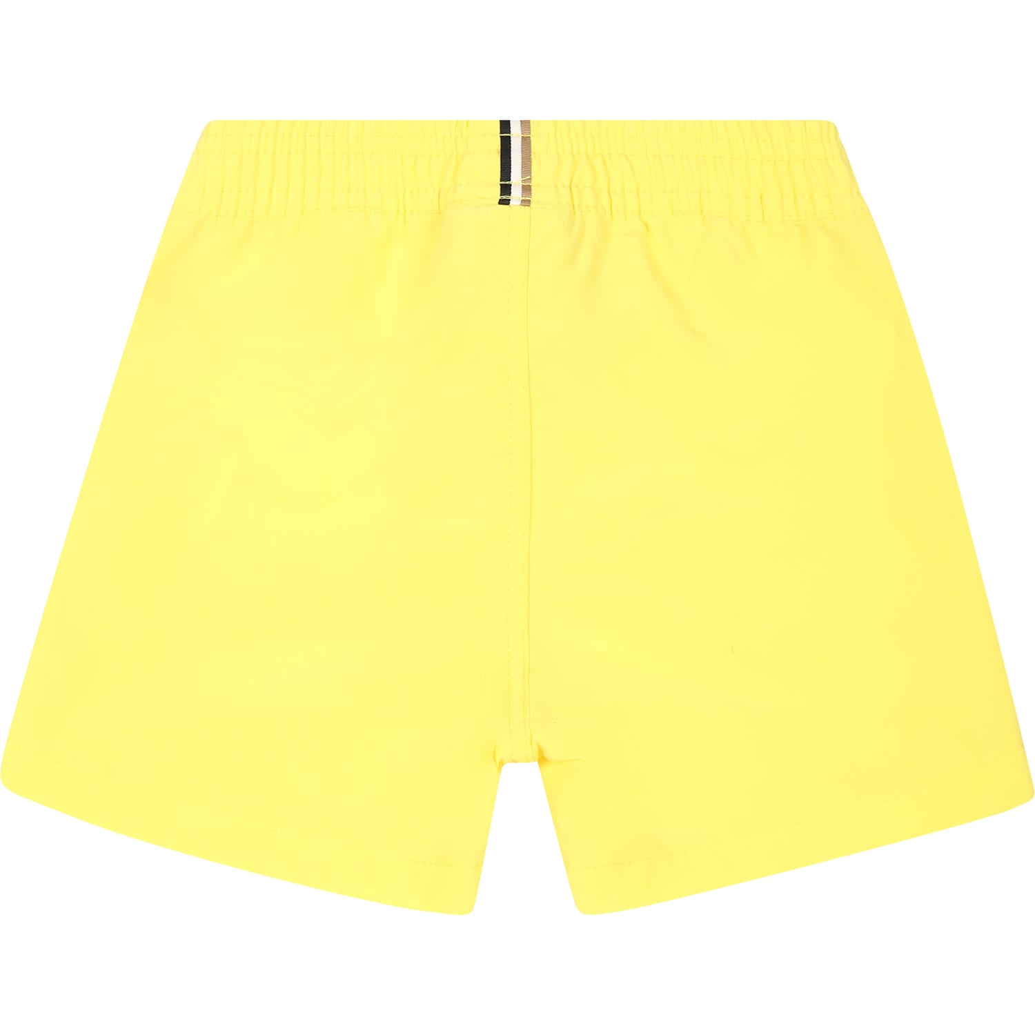 Hugo Boss Yellow Swim Shorts For Baby Boy With Logo In Yellow