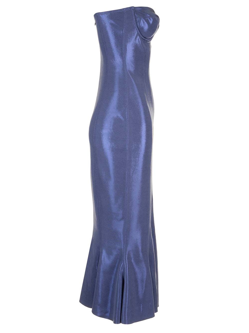 Shop Norma Kamali Corset Dress In Blue