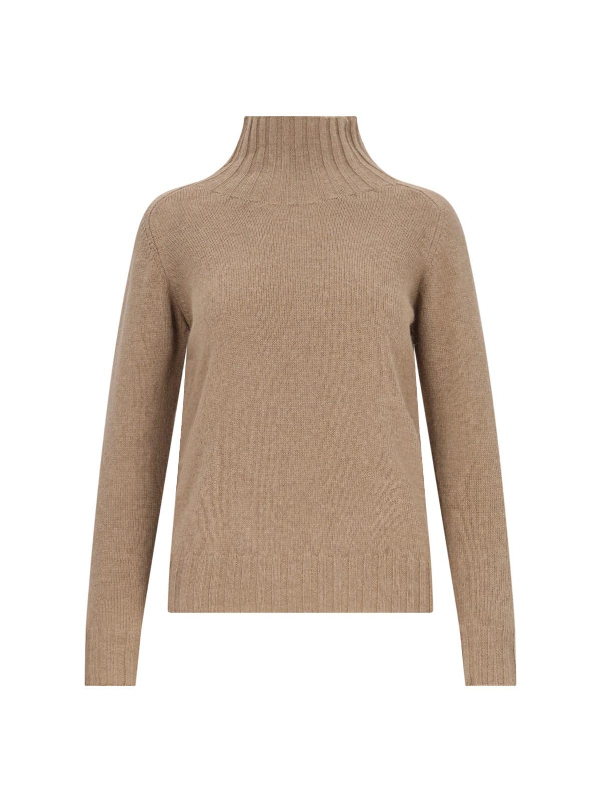 Shop Zanone High Neck Sweater In Nocciola