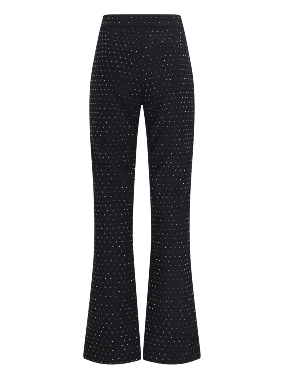 The Andamane Flared High Waist Trousers With Stud Embellishments In Black