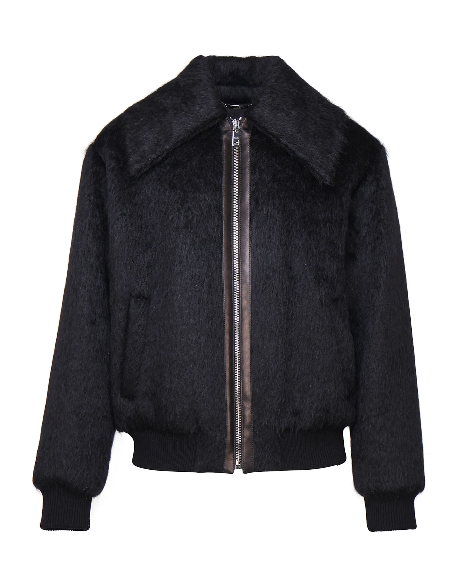 Shop Dolce & Gabbana Virgin Wool And Mohair Bomber Jacket In Black