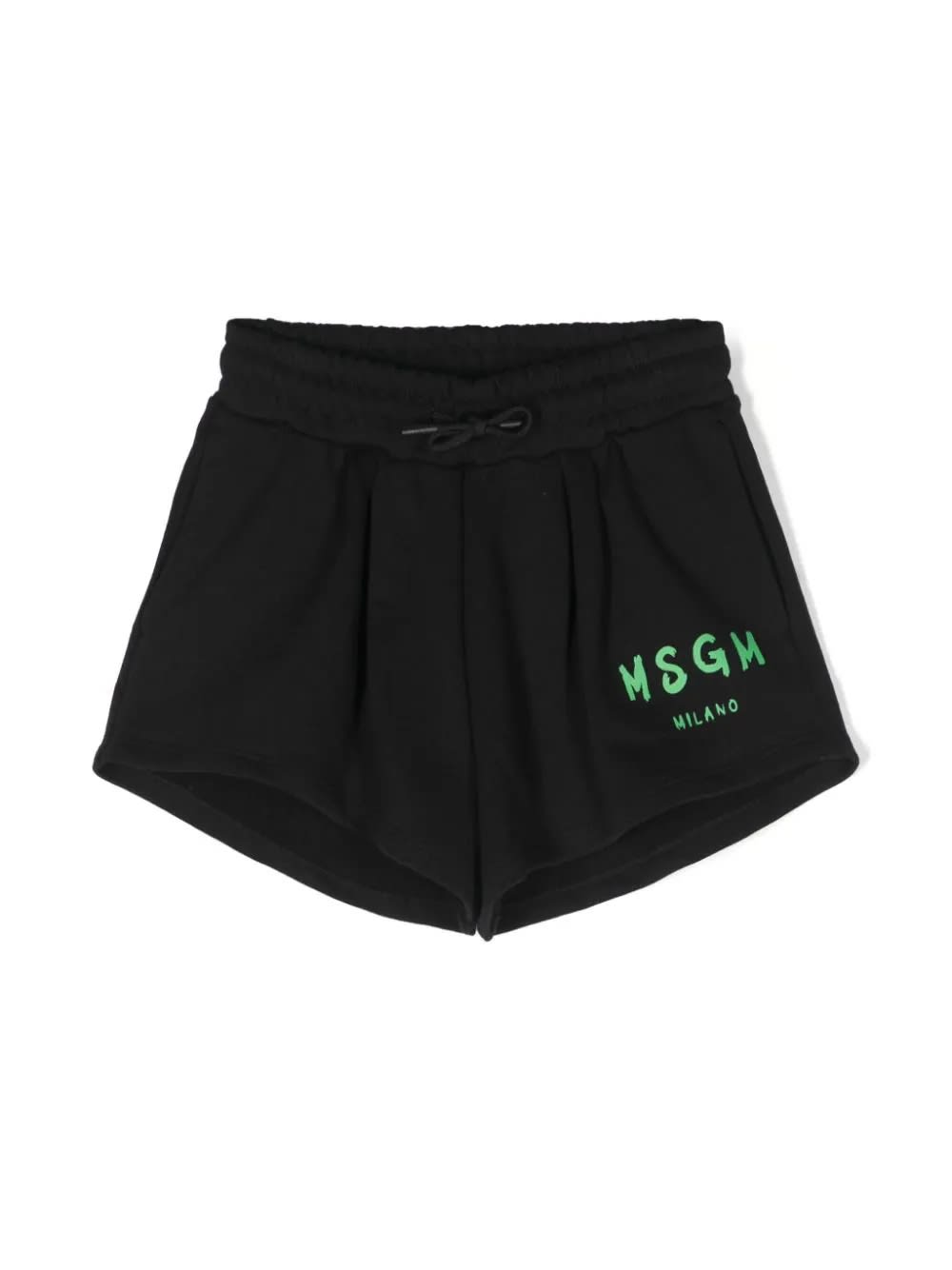 Msgm Kids' Shorts Con Stampa In Black