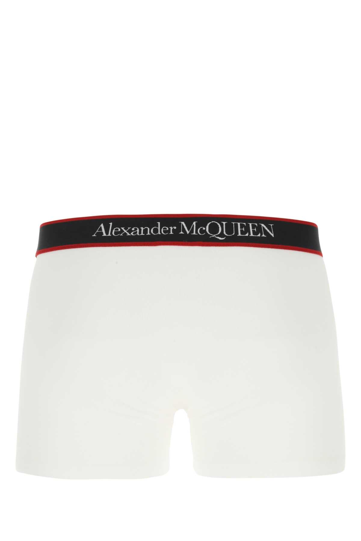 Shop Alexander Mcqueen White Stretch Cotton Boxer In 9074