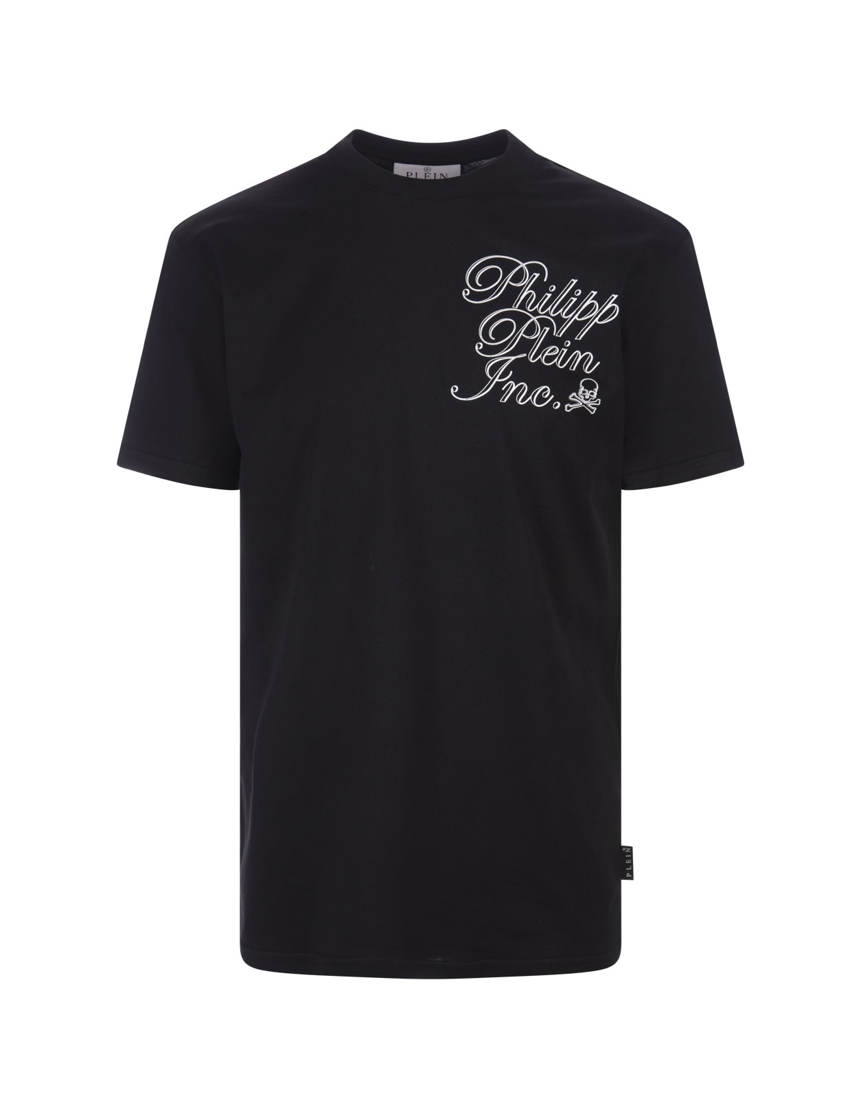 Philipp Plein Black T-shirt With  Tm Print On Front And Back