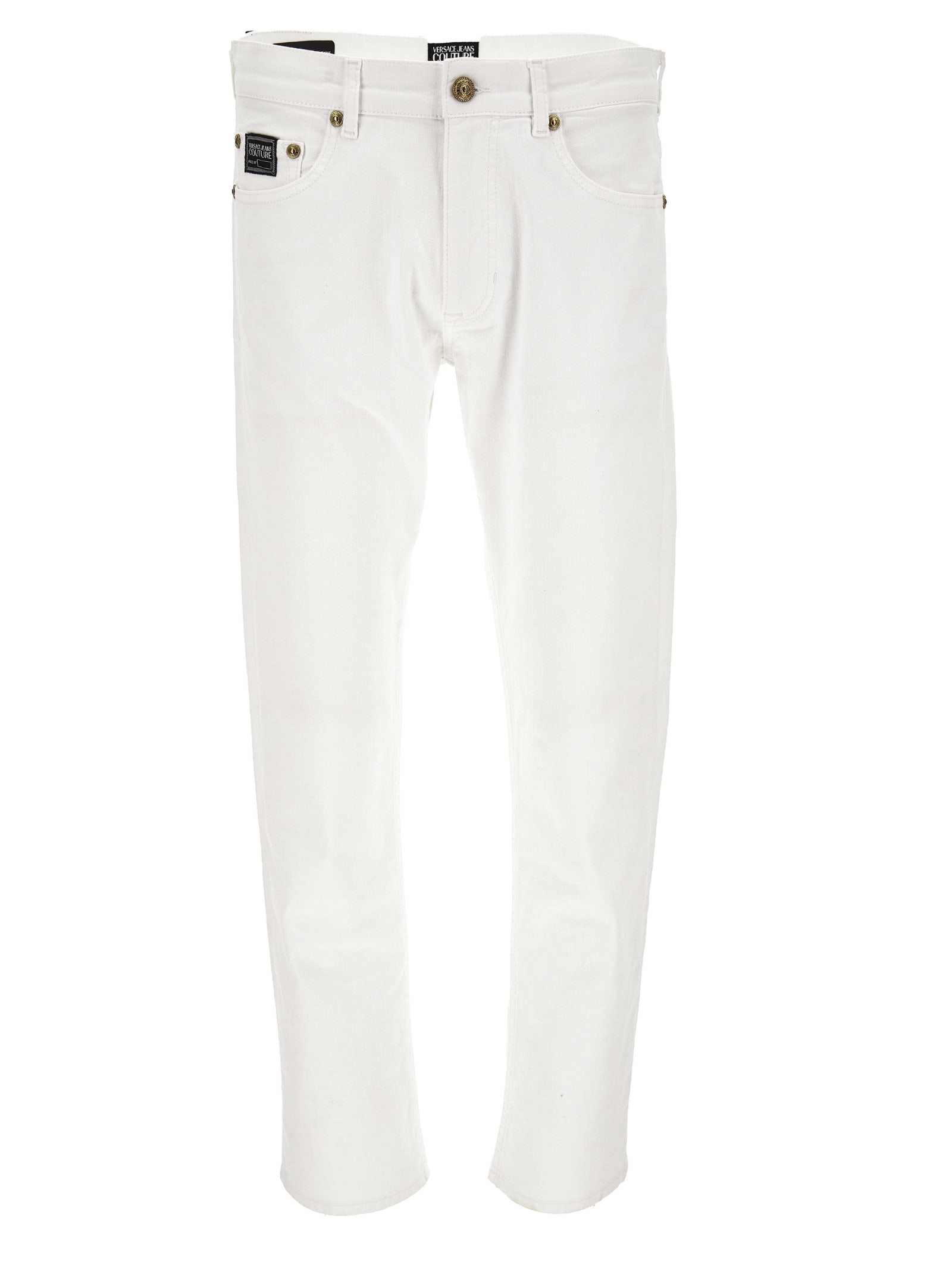 Versace Jeans Couture White Straight Trousers