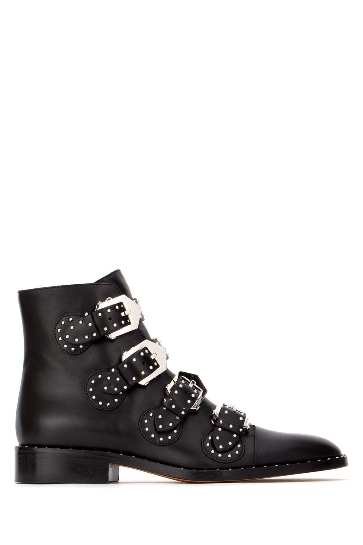 Shop Givenchy Black Leather Ankle Boots In Nero