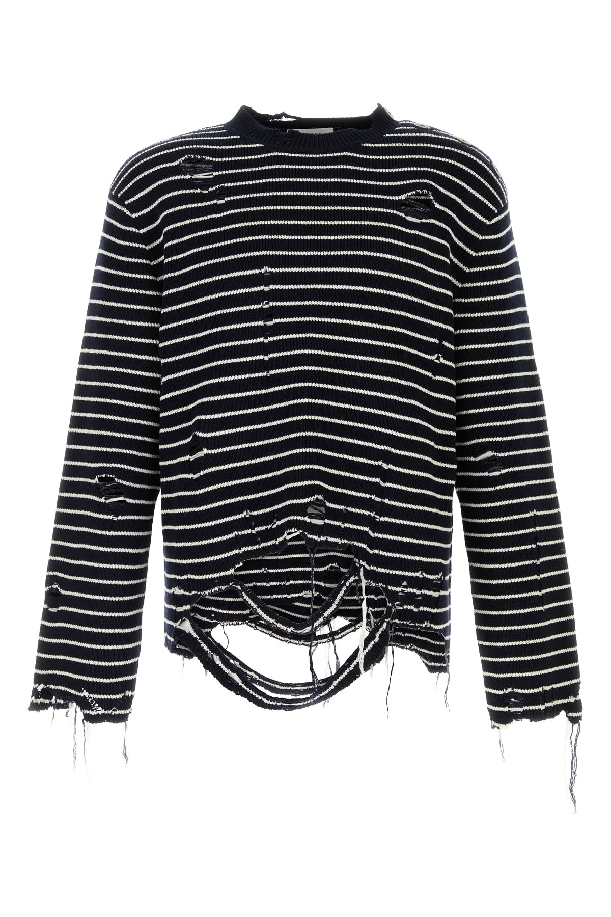 Shop Alexander Mcqueen Distres Stripe Wo W Button Dtl In 4035