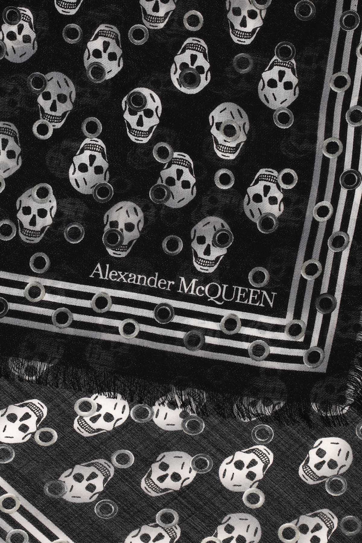 Alexander Mcqueen Printed Wool Scarf In 1078