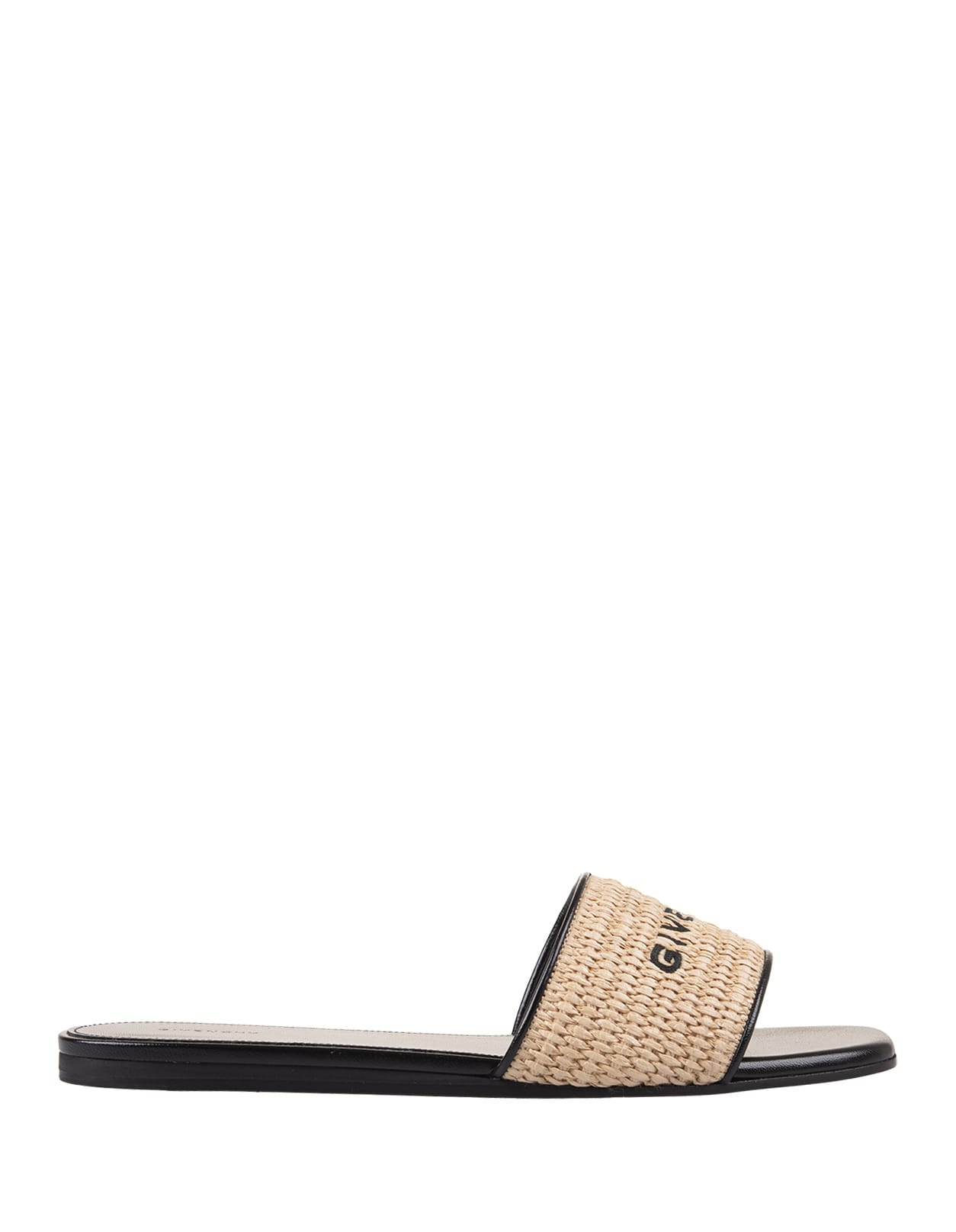 Shop Givenchy 4g Flat Sandals In Natural Raffia In Brown