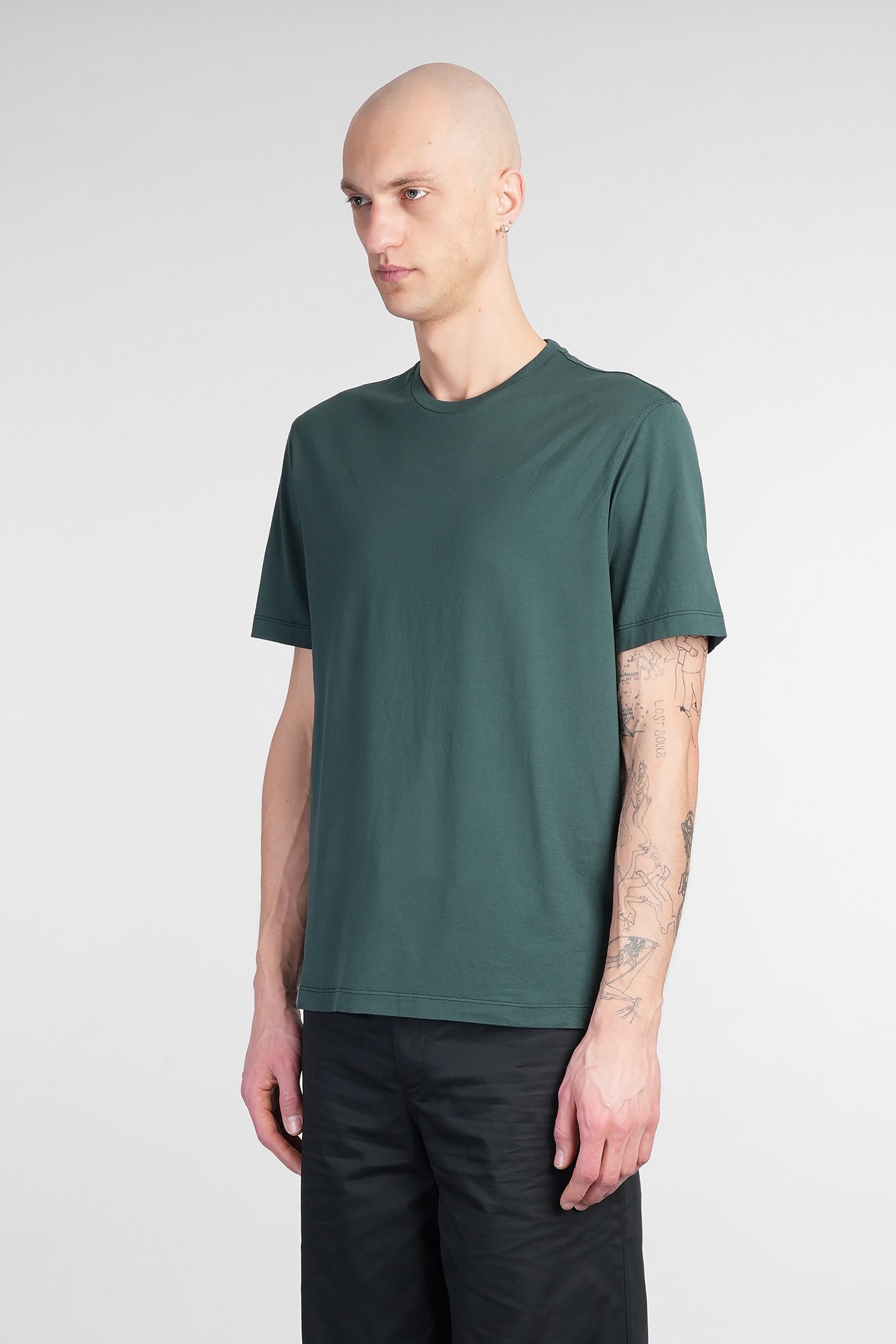 Roberto Collina Crew Neck Cotton T-shirt Clothing In Green