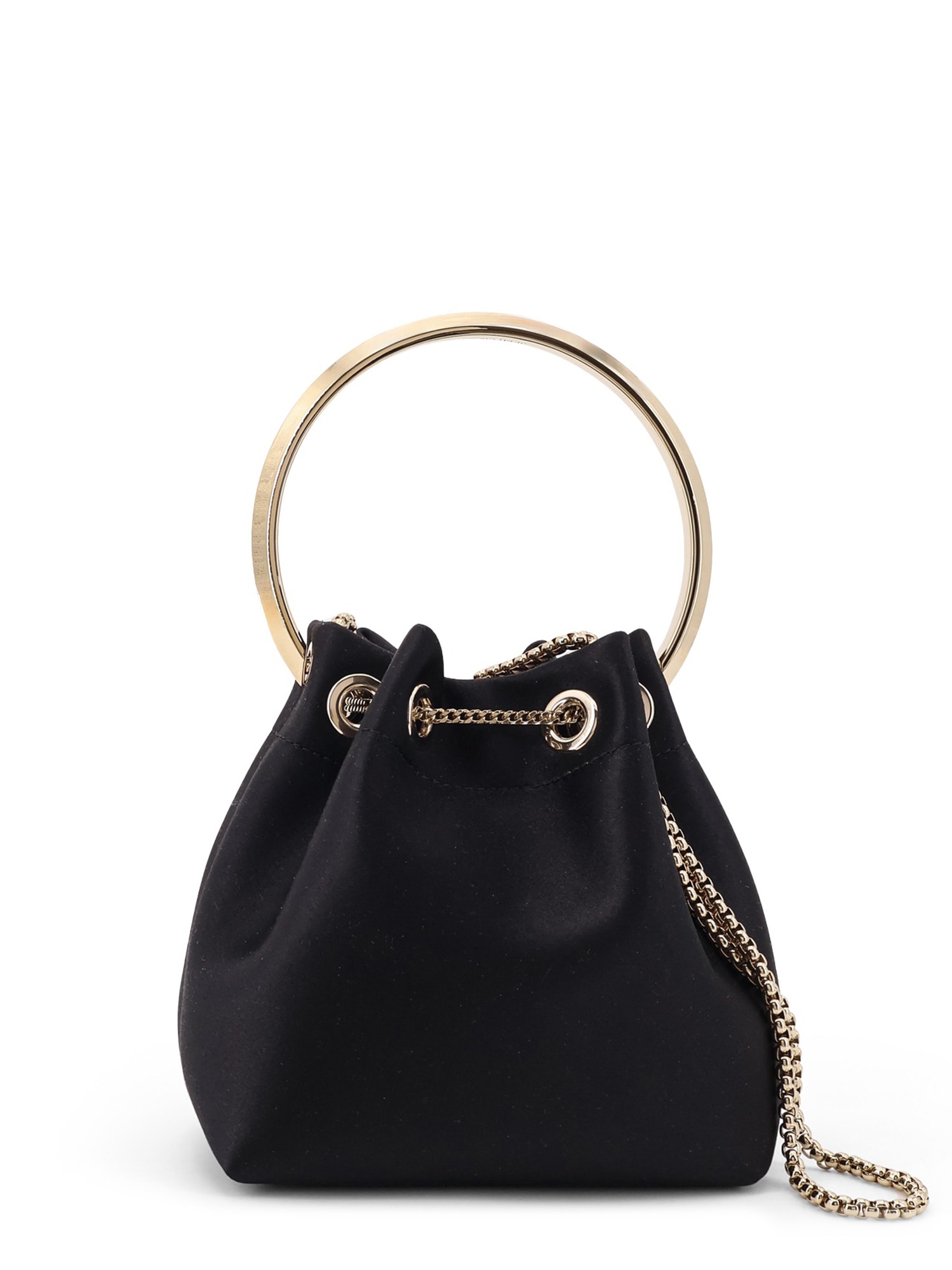 Jimmy Choo Bonbon Handbag With Drawstring Closure And Circular Metal Handle