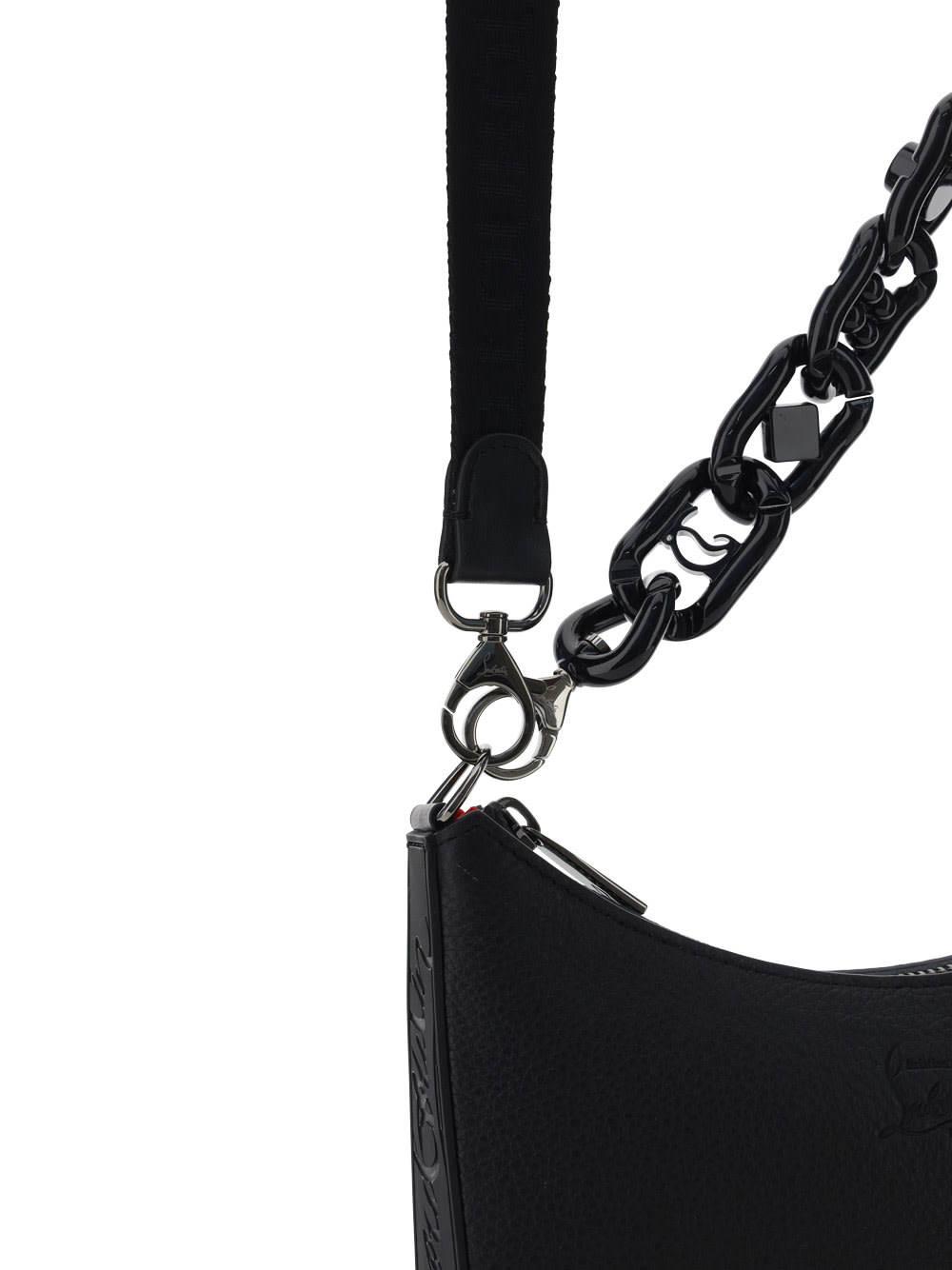 Shop Christian Louboutin Loubila Handbag In Black/black/black