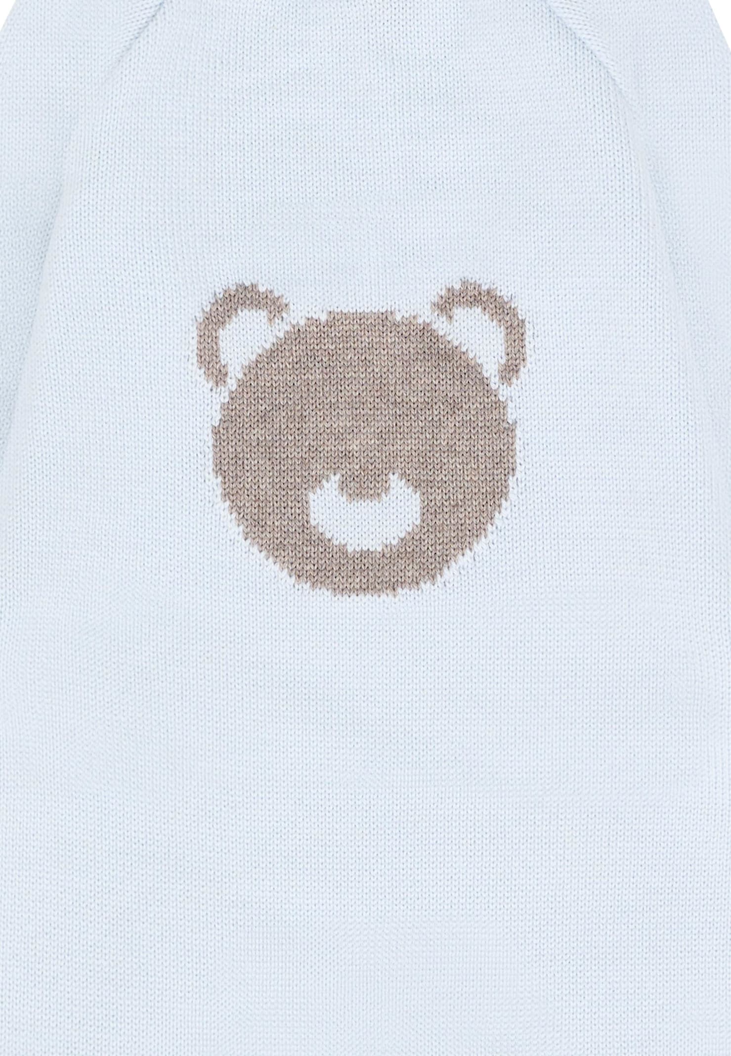 Little Bear Light Blue Romper For Babykids With Bear In Blue