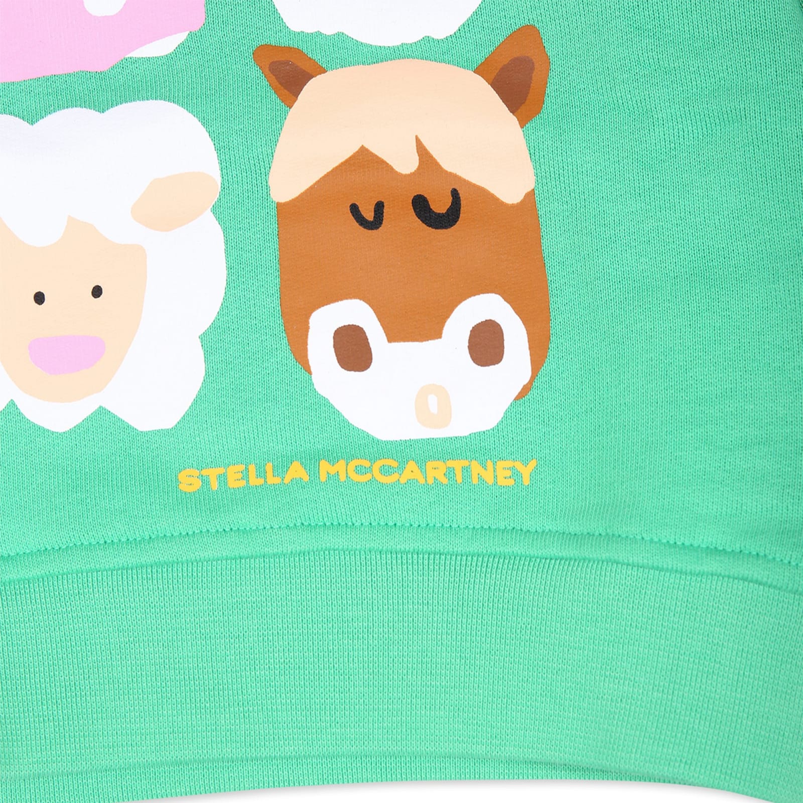 Stella Mccartney Green Suit For Babykids With Animals Print In Green