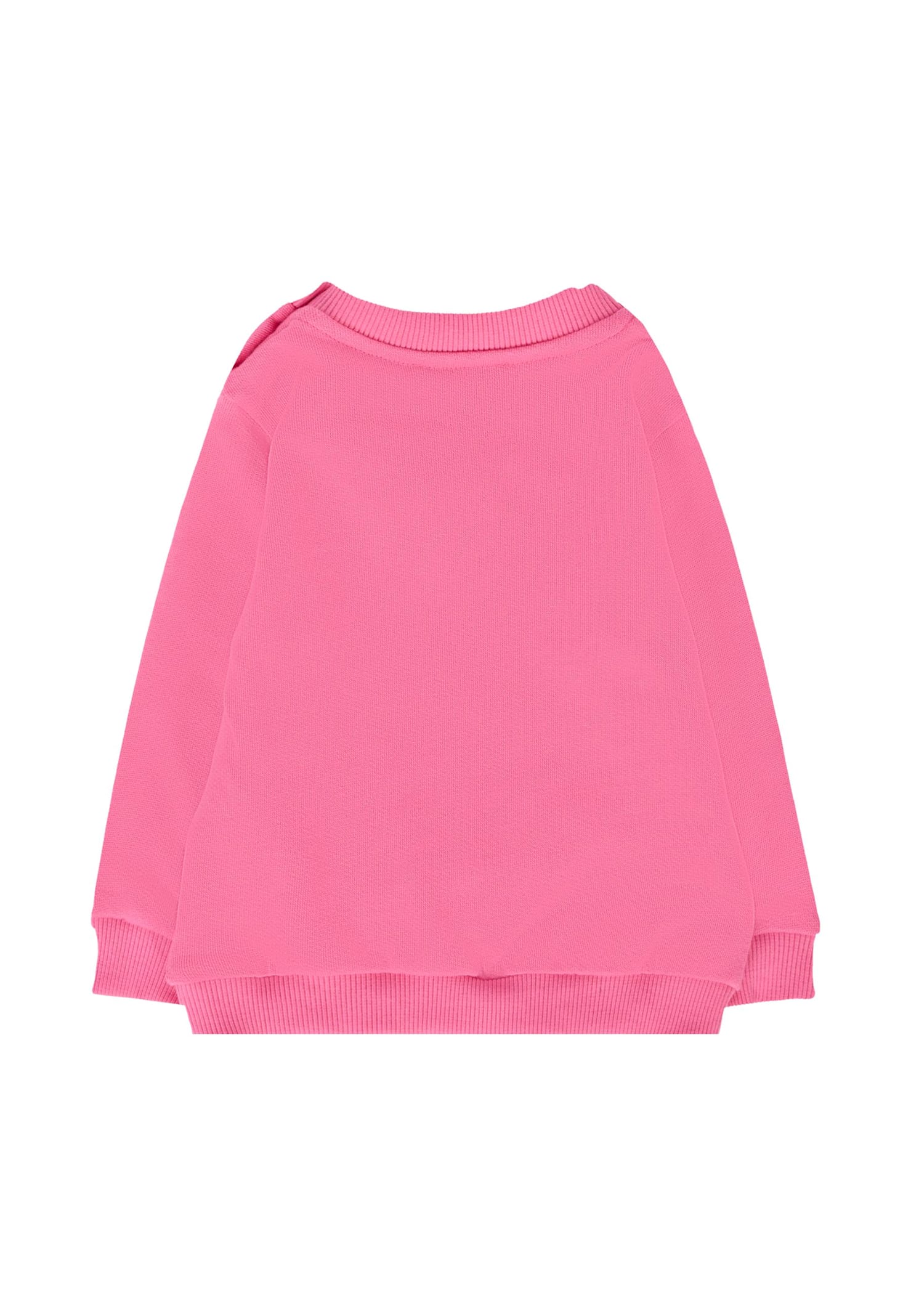Moschino Fuchsia Sweatshirt For Baby Girl With Logo In Pink