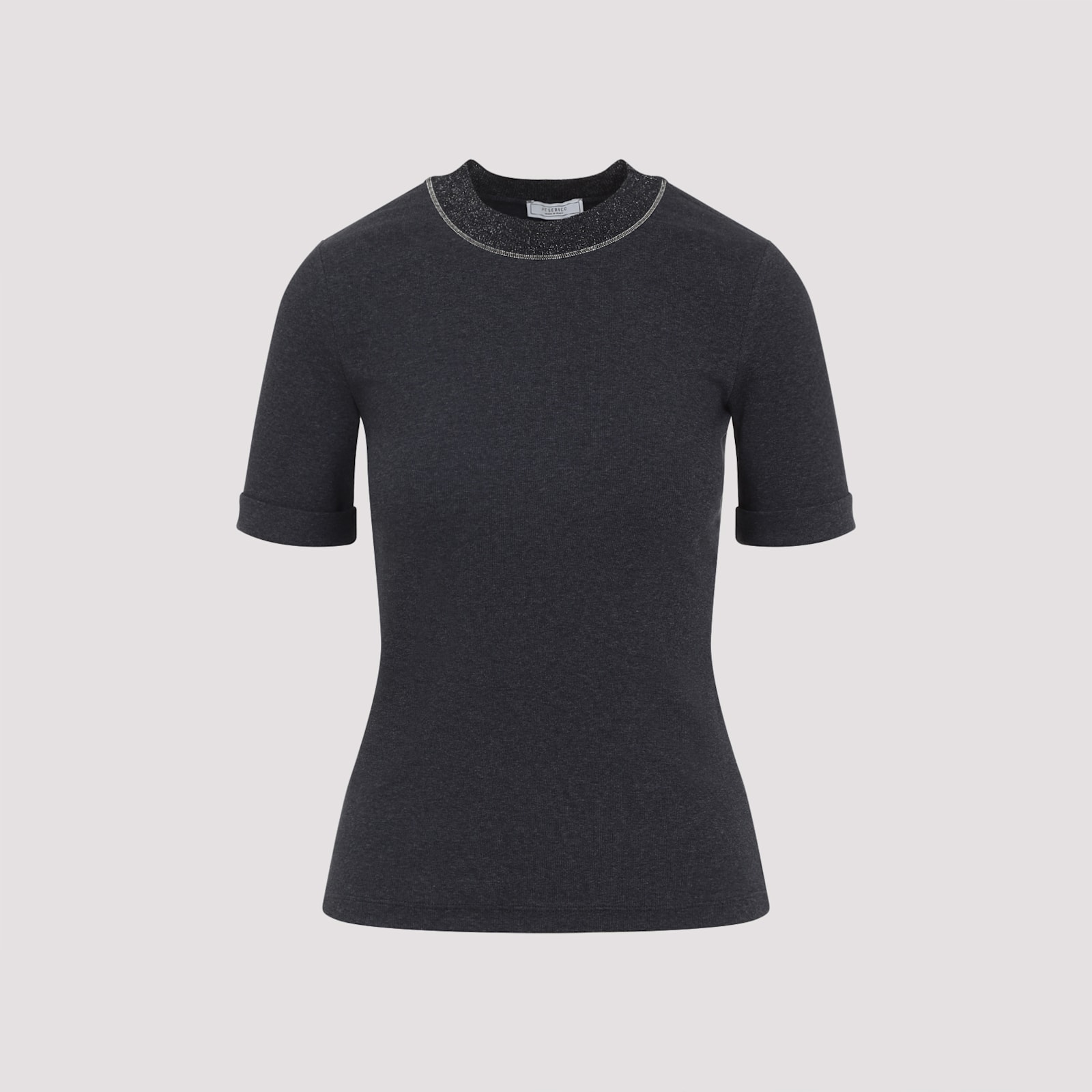 Peserico Grey Cotton T-shirt In Gray