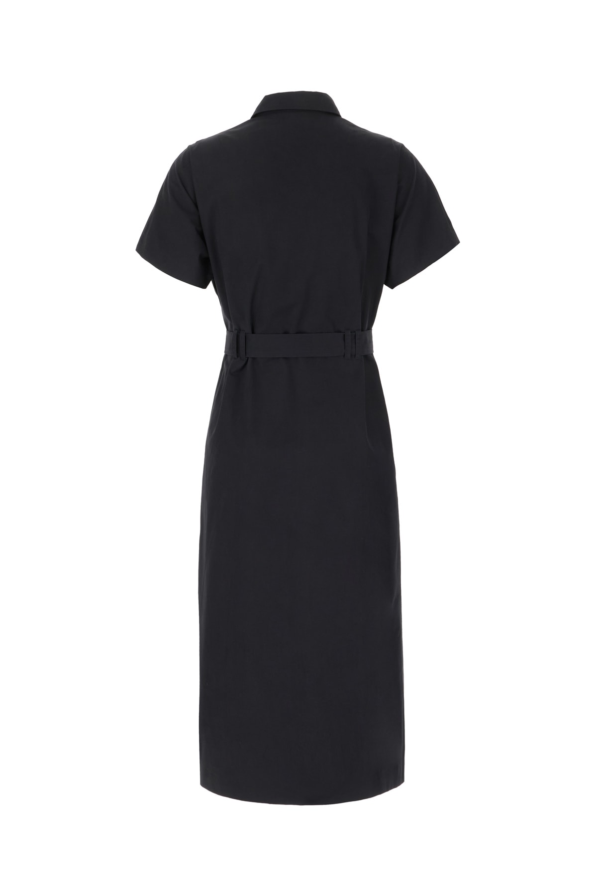 Shop Apc Black Cotton Shirt Dress In Dark Navy