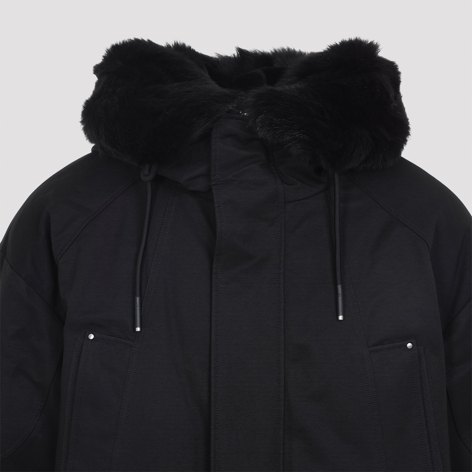 Moose Knuckles Dawson Parka With Detachable Fur Trim In Black