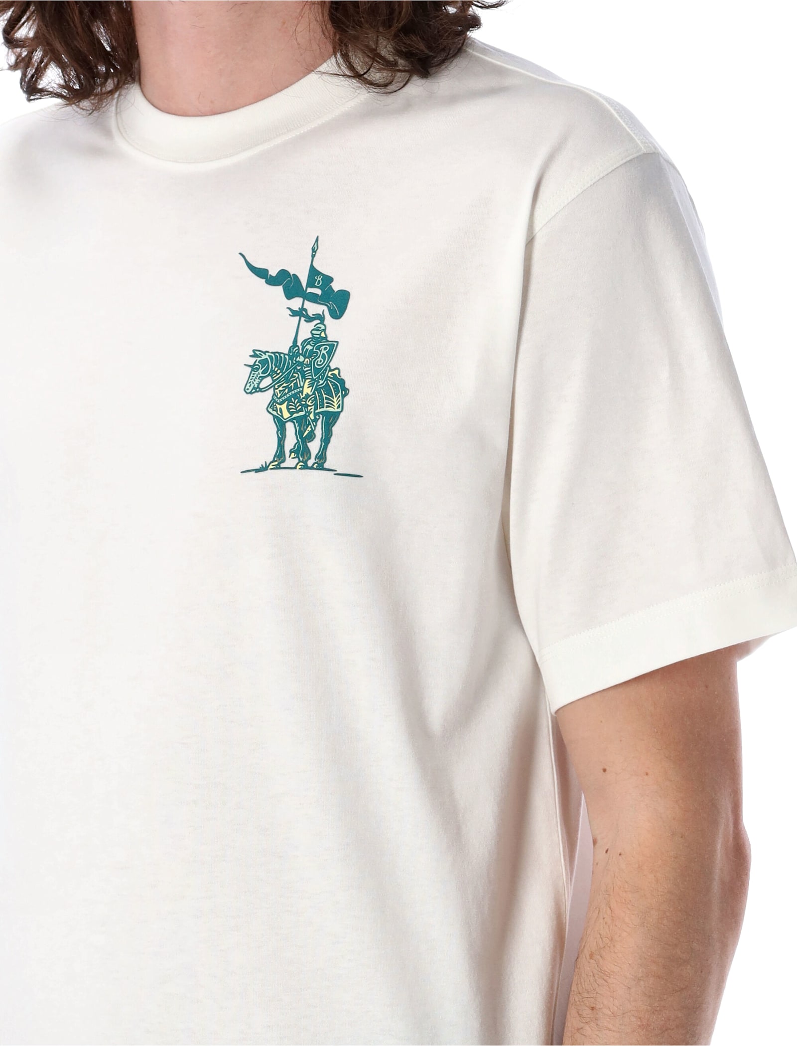 Burberry Equestrian Knight Logo Cotton T-shirt In Nude