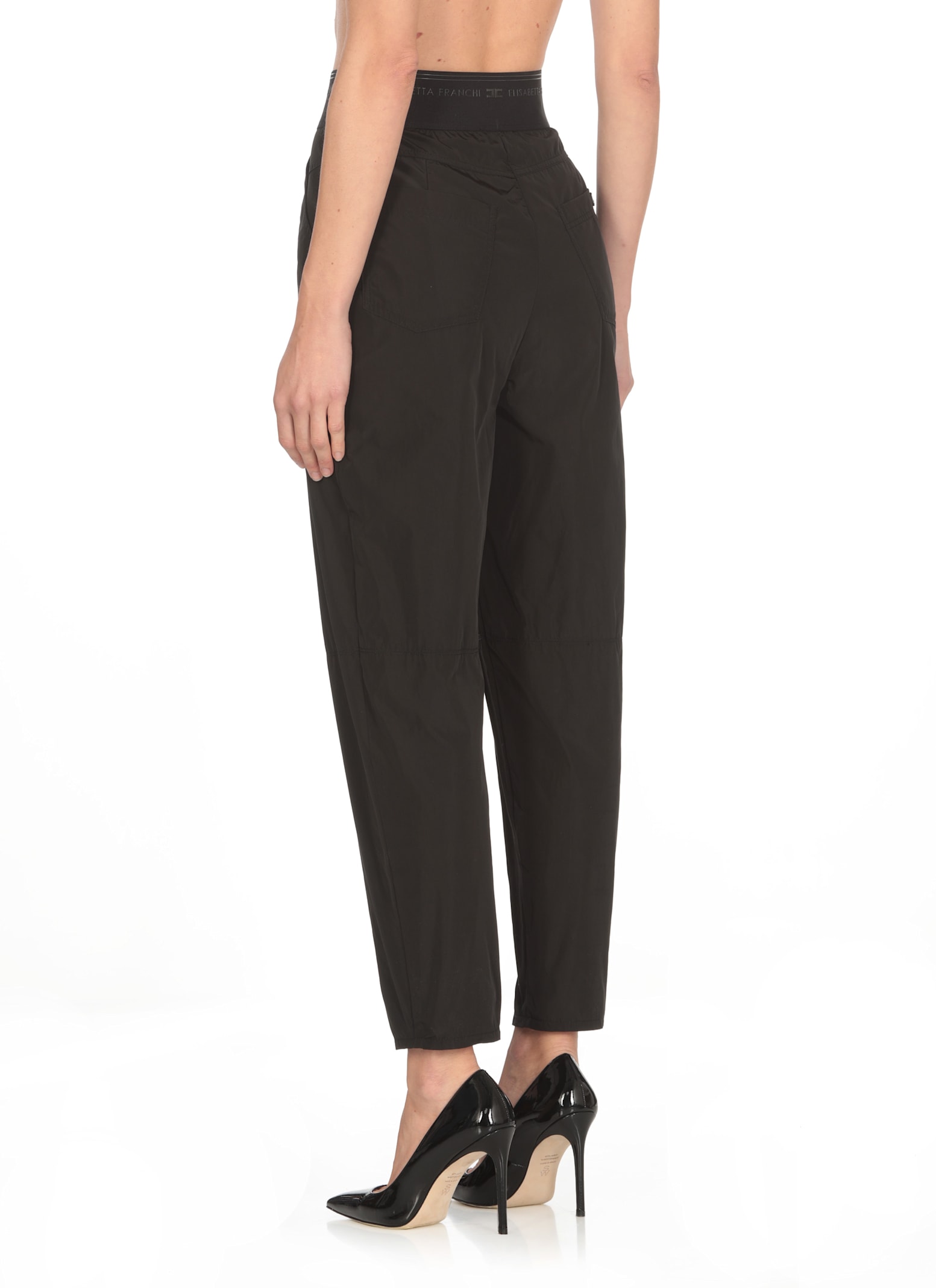 Shop Elisabetta Franchi Pants With Logo In Black