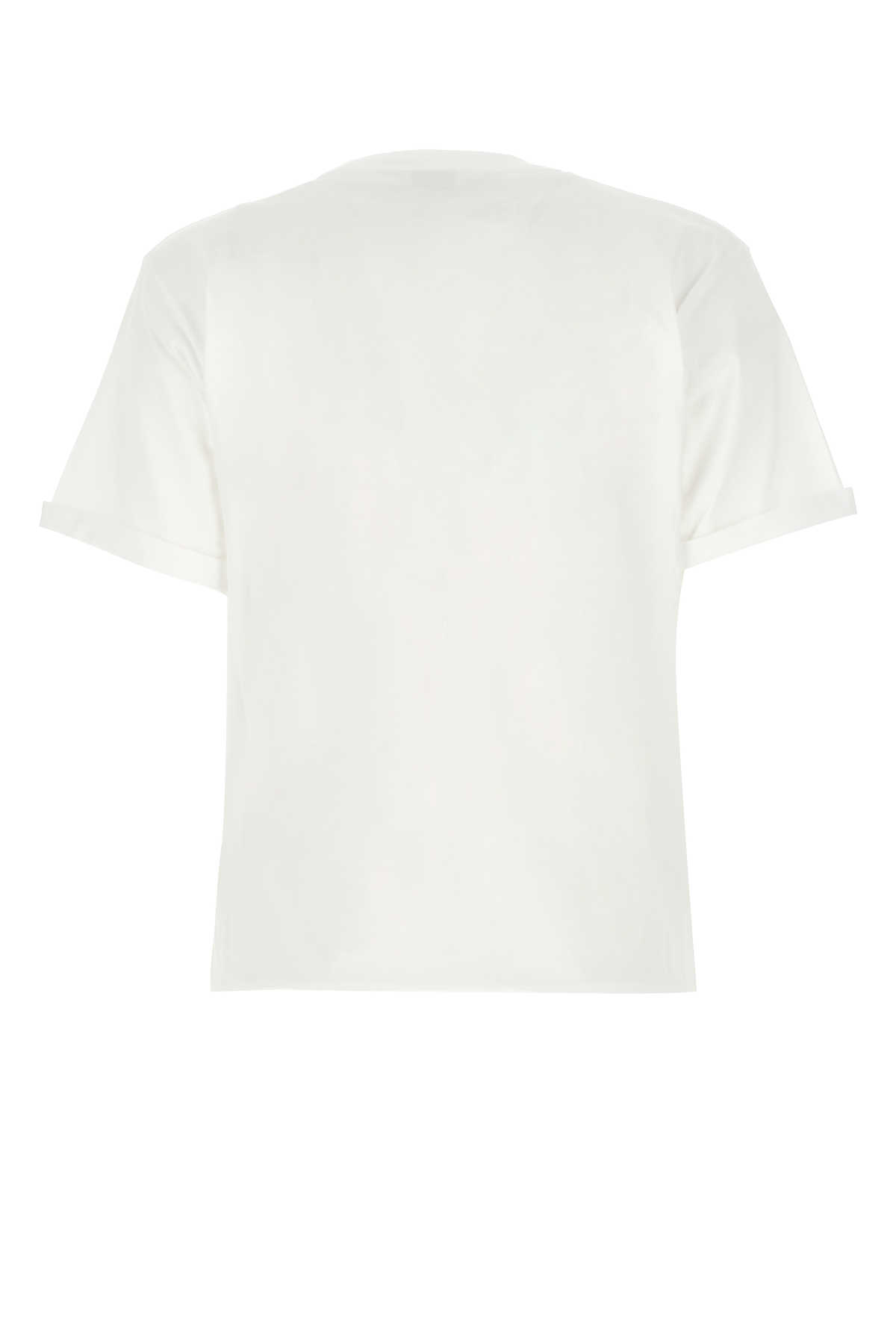 Saint Laurent White Cotton T-shirt In 9000