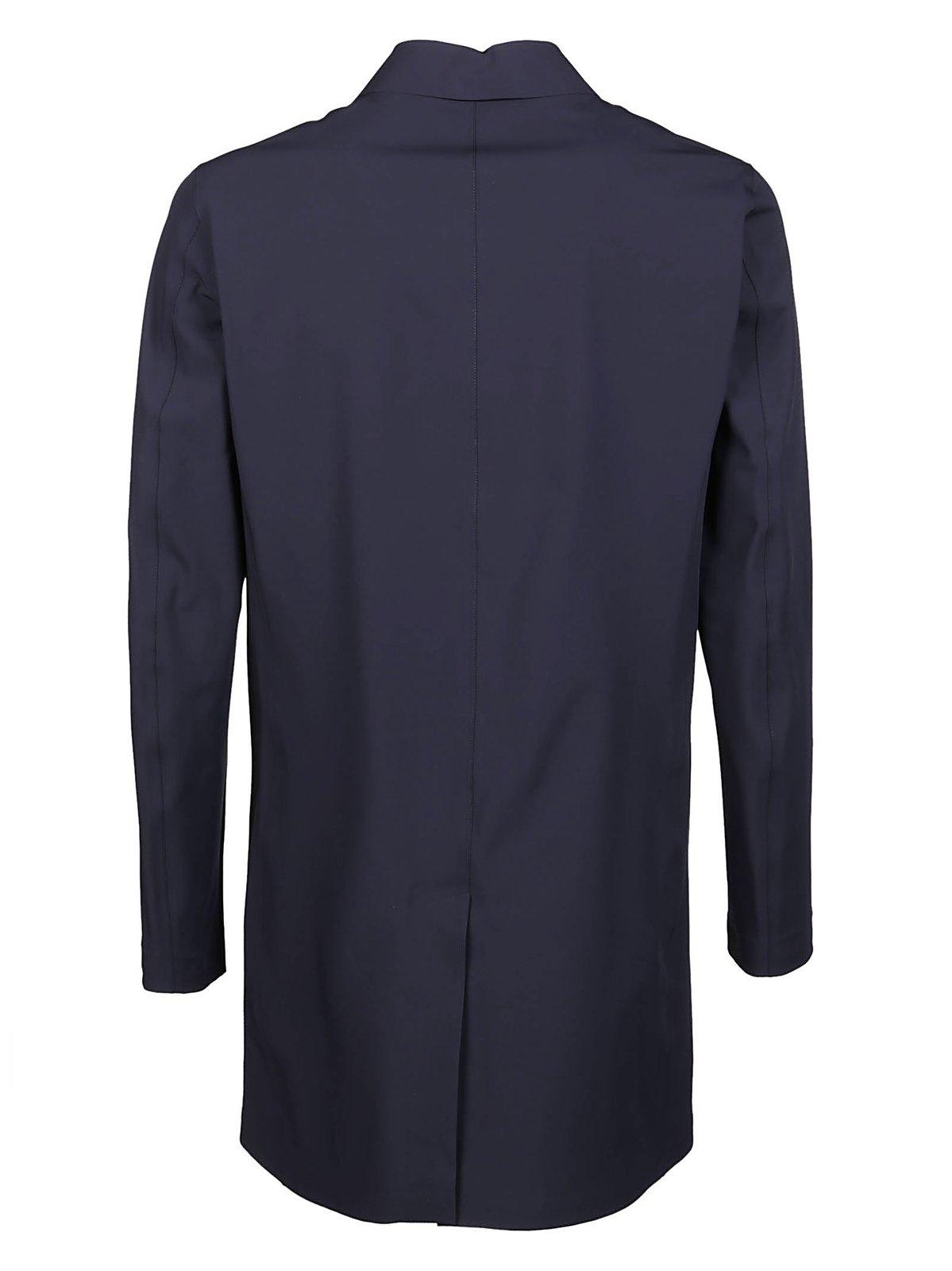 Shop Herno Single-breasted Buttoned Coat In Blu
