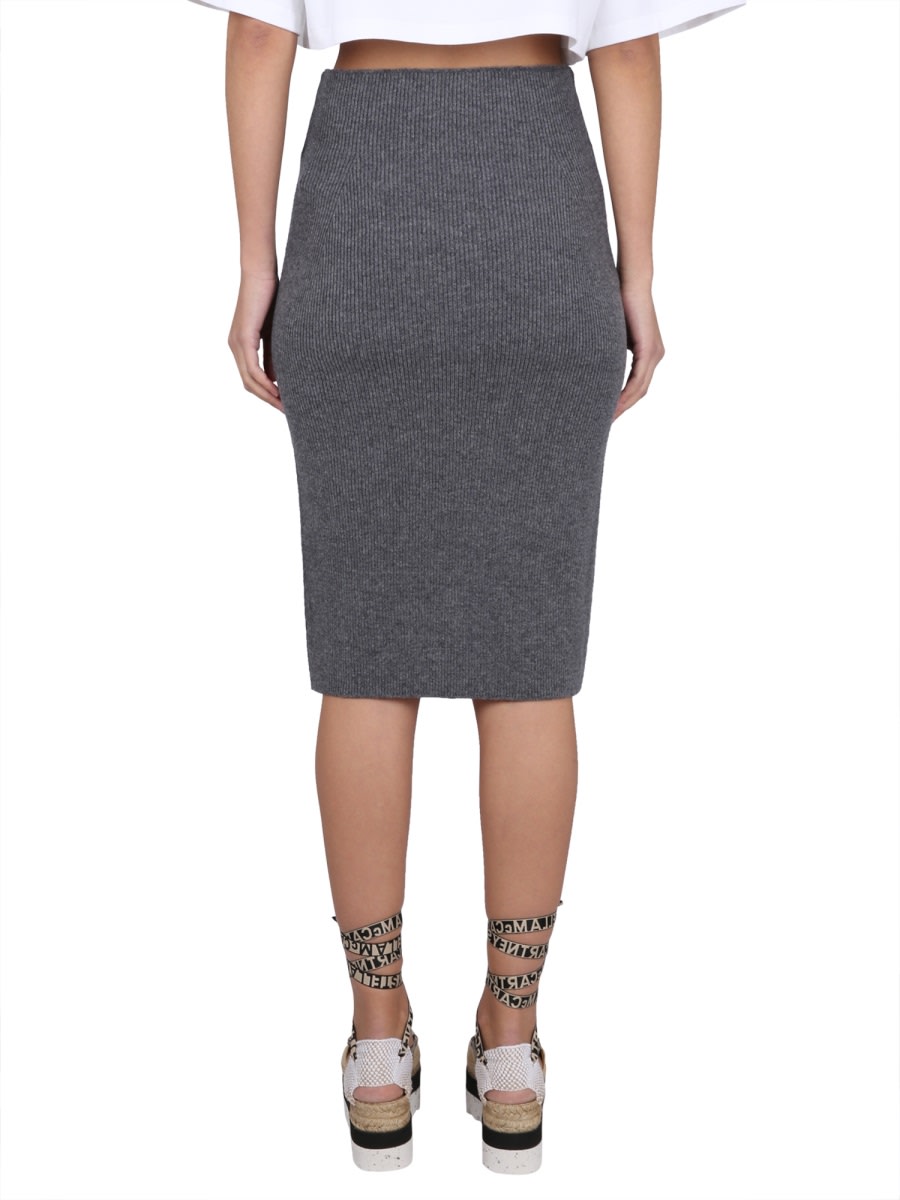 Shop Stella Mccartney Midi Skirt In Grey