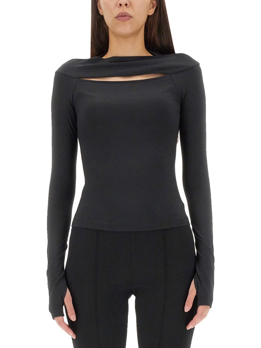 Helmut Lang Top Cut Out In Black