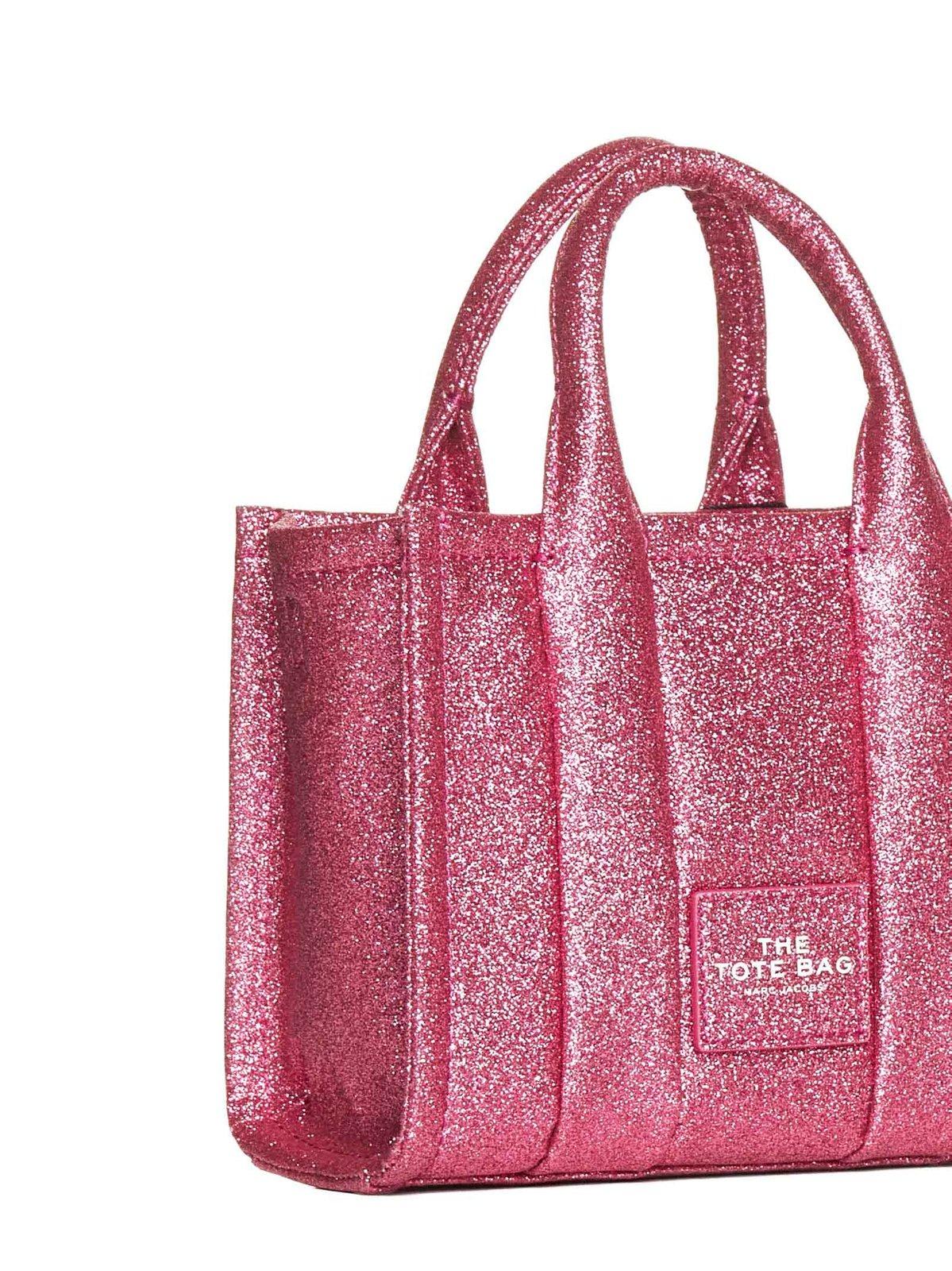 Shop Marc Jacobs The Galactic Glitter Mini Tote Bag In Fuchsia