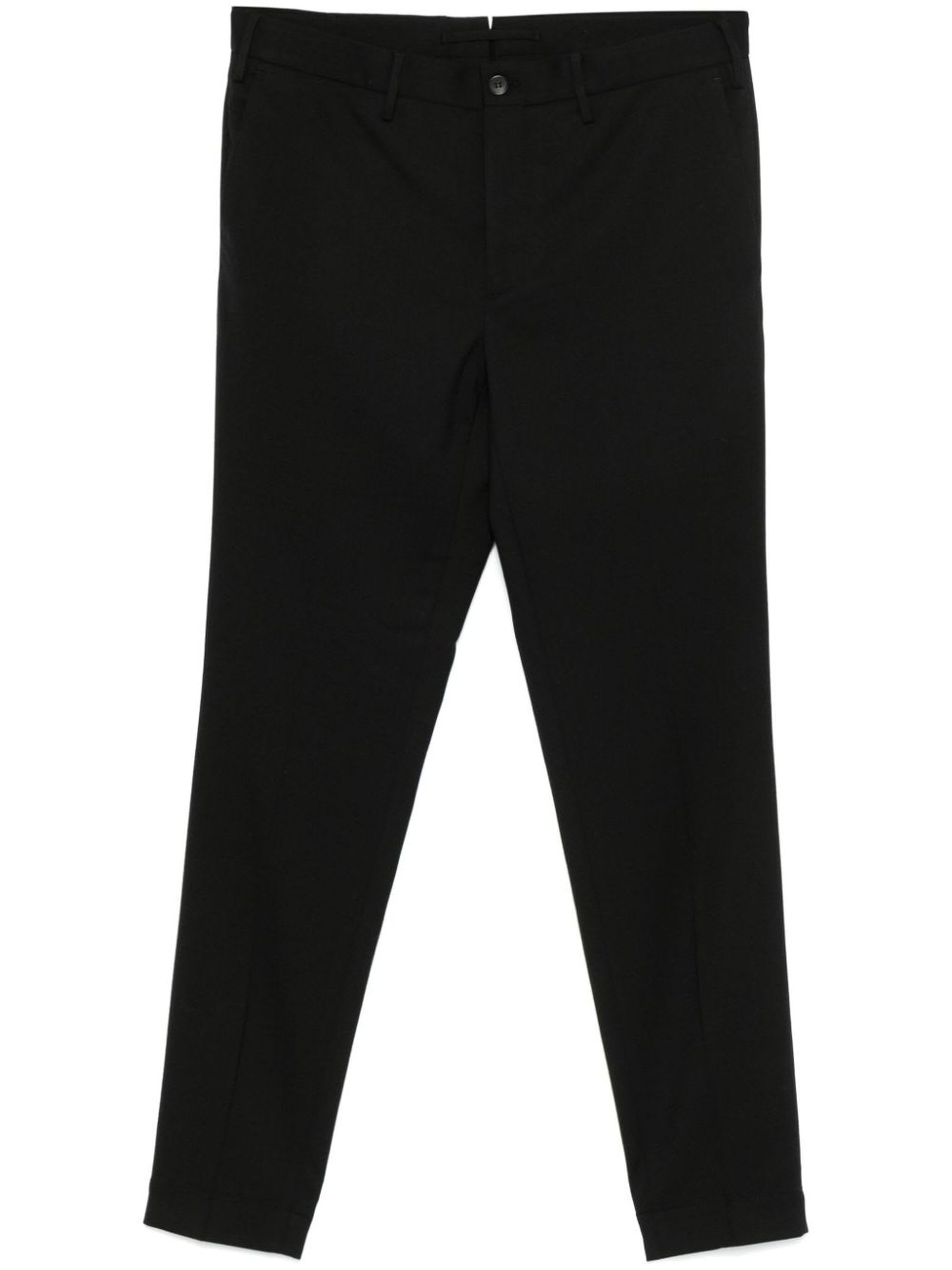 Incotex Black Wool Blend Trousers